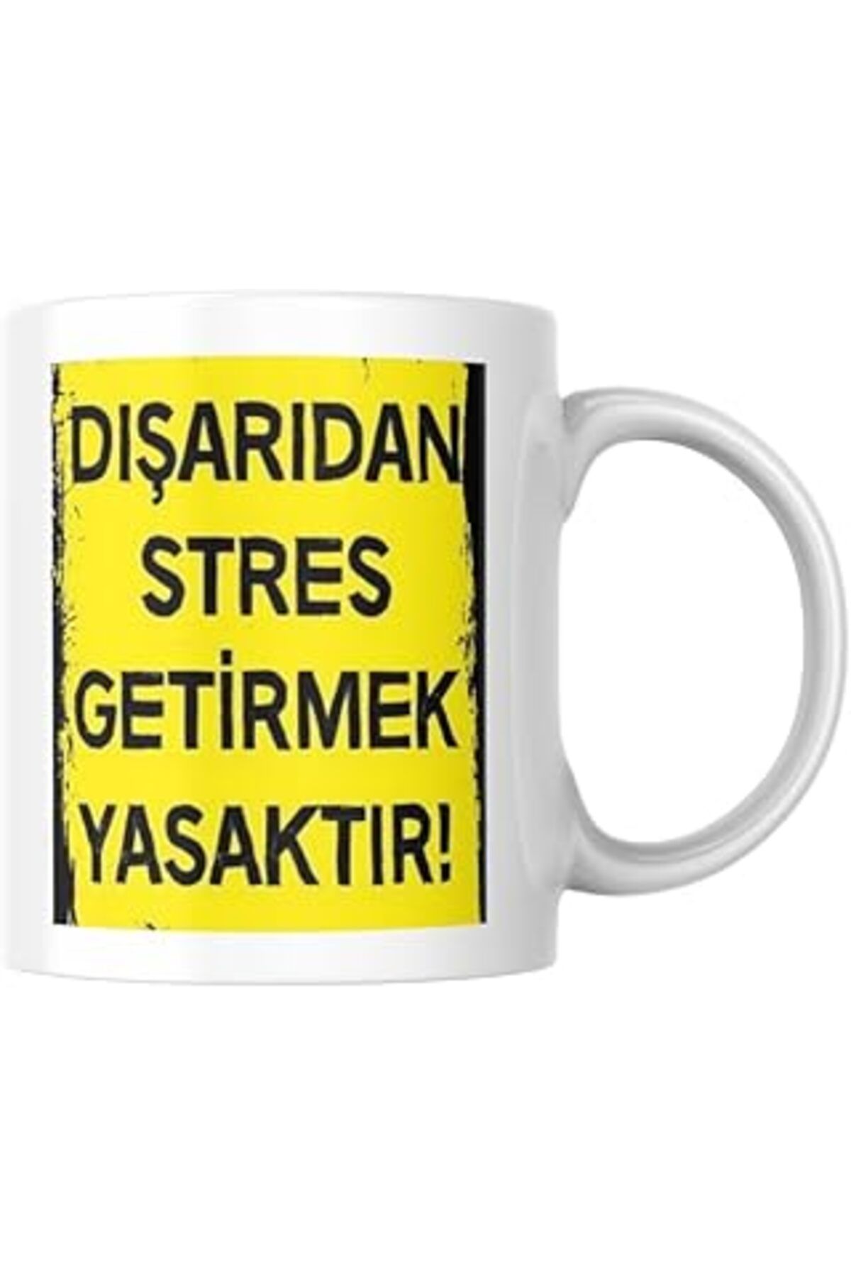 Pazarcan Dışarıdan Stres Getirmek Yasaktır Kupa Bardak Komik Yazılı Hediyelik Çay Kahve Kupası Coffee Mug