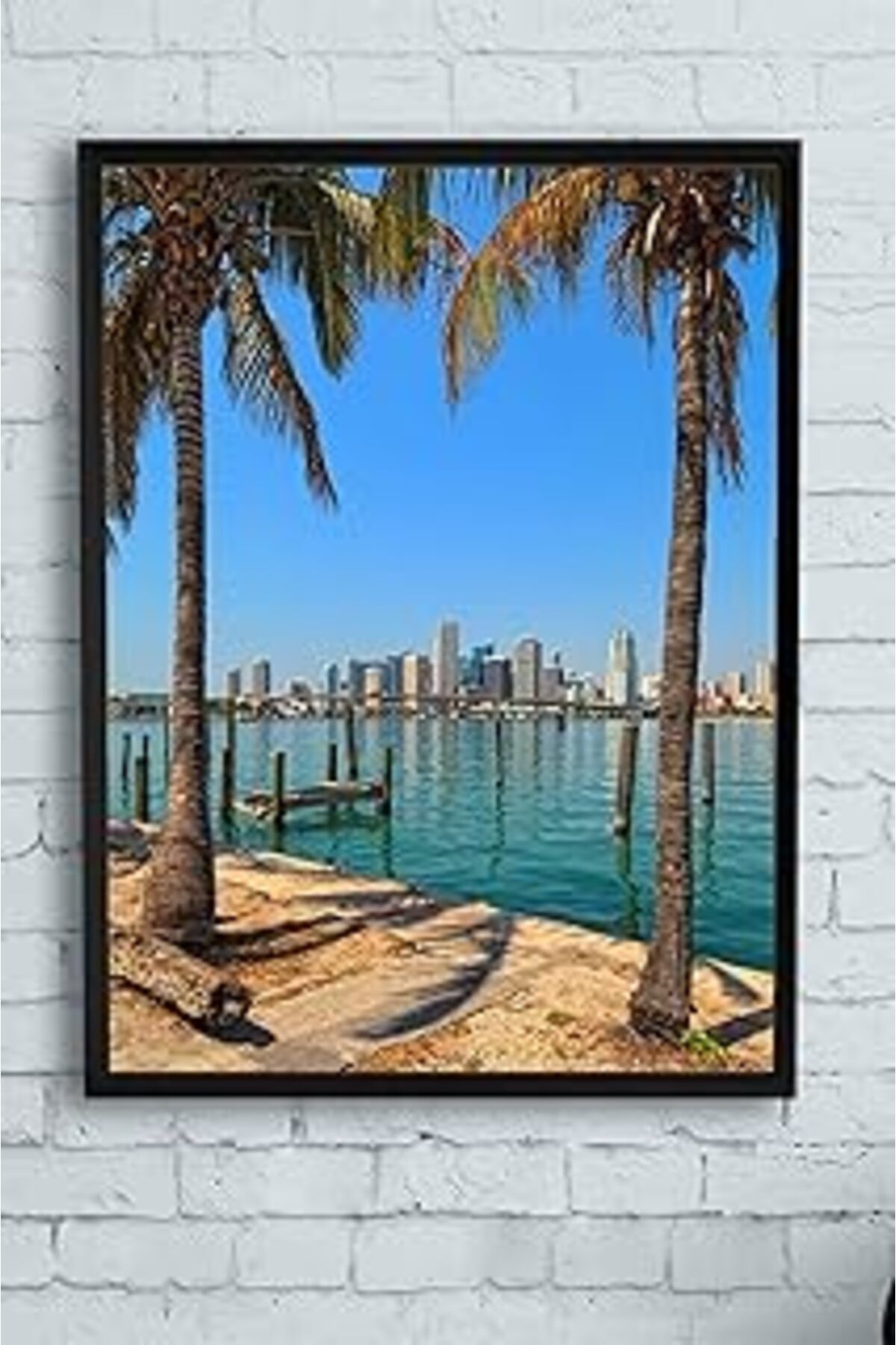 Pazarcan Postermanya (Pster12330) Miami Manzara Çerçeveli Tablo (50X70Cm)