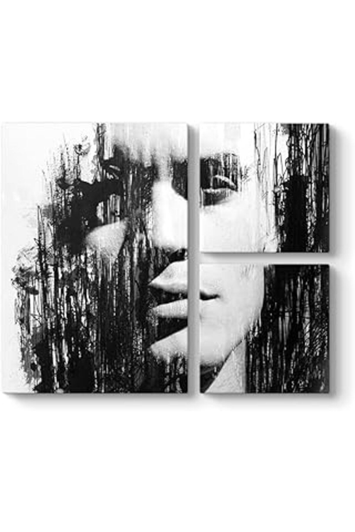 Pazarcan Tabloshop Sanatsal Erkek Silüeti Tablo 88 X 73-3 Parçalı