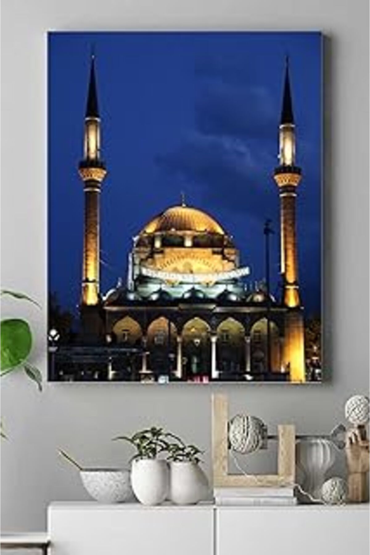 Mu Art Ahşap Postermanya (Pster15455) Camii Kutsal Mekan Kanvas Tablo 30 X 40