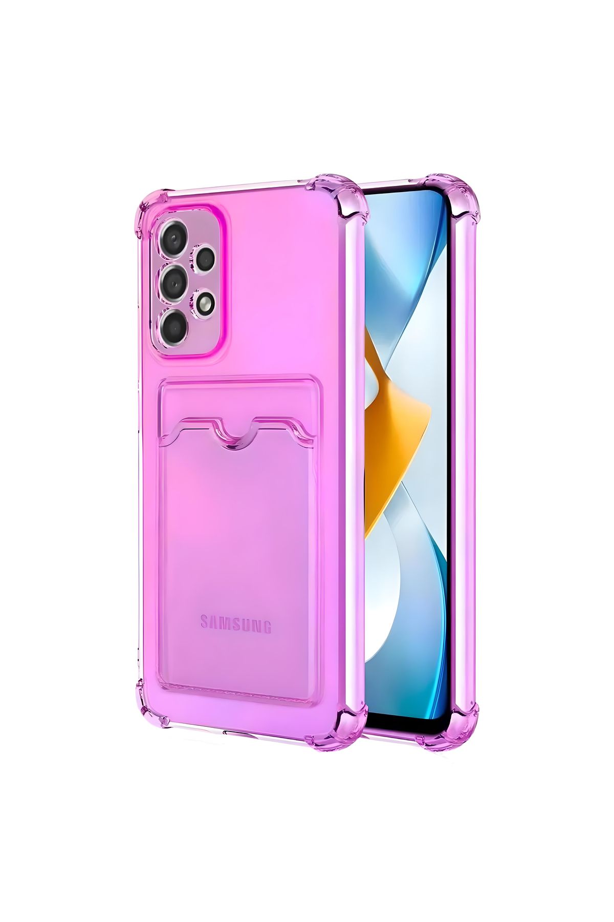 Ehr. Samsung Galaxy A73 Uyumlu Kamera Korumalı Kartlıklı Köşeleri Airbag Tasarımlı Darbe Önleyici Şeffaf