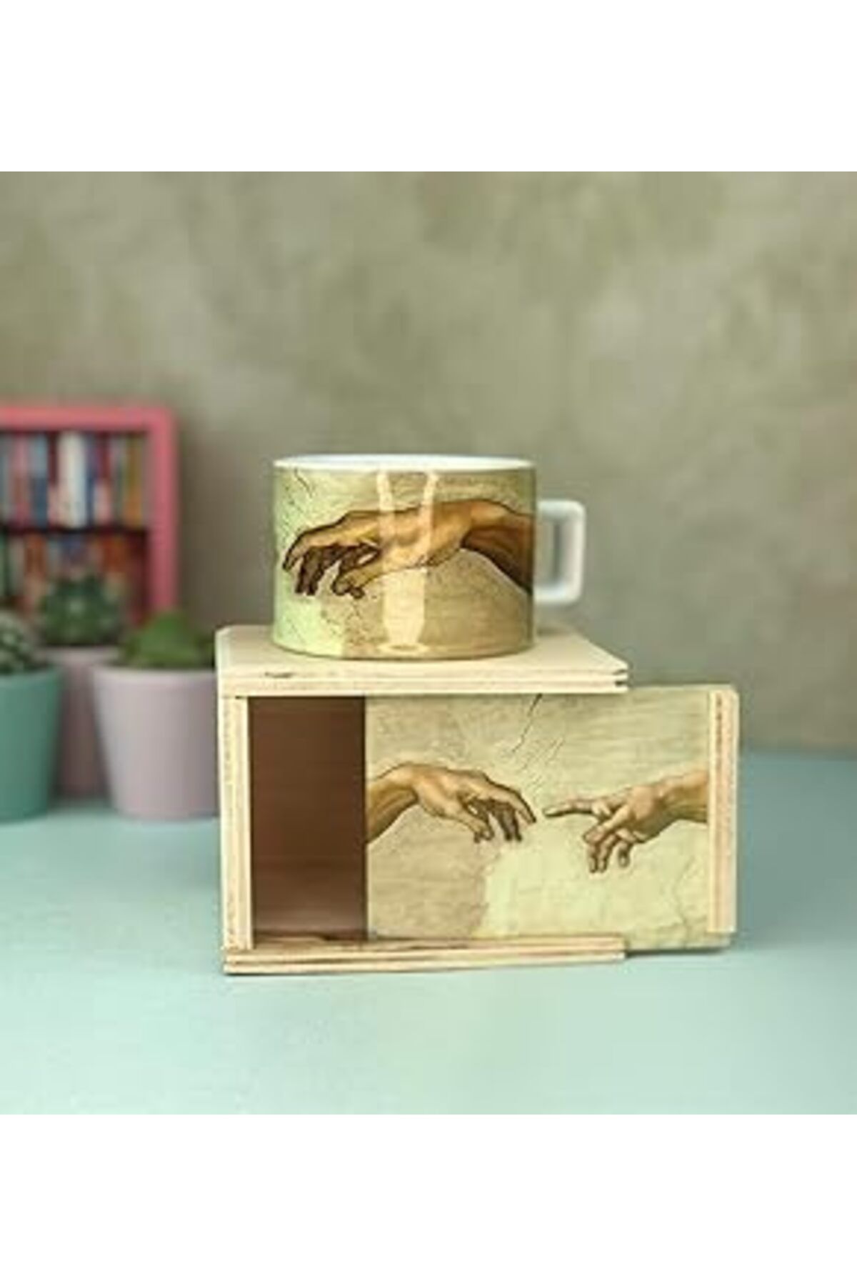 NETWORK ART Giftmoda Michelangelo Yaratılış Tasarımlı Kutulu Kupa