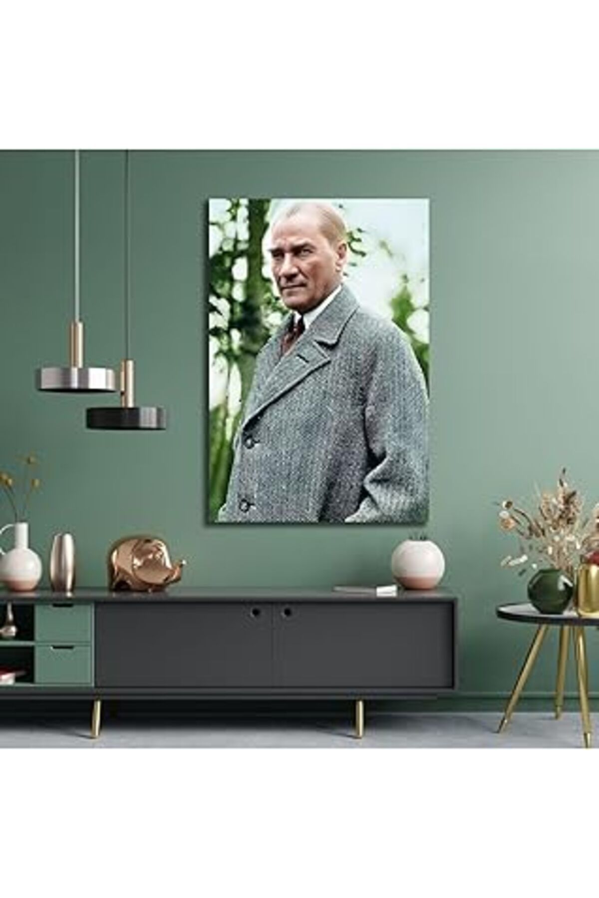 NETWORK ART Gaagart Tekli Dikey Kanvas Ofis Tablosu Paltolu Atatürk Portresi 30 X 40 Gartnm7071