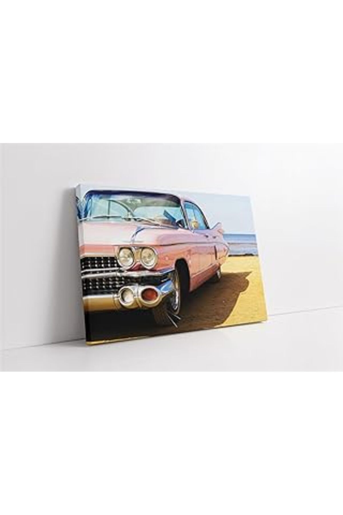 Mu Art Ahşap Tablosan Pembe Klasik Araba Kanvas Tablo 70X100 Cm Ka01252