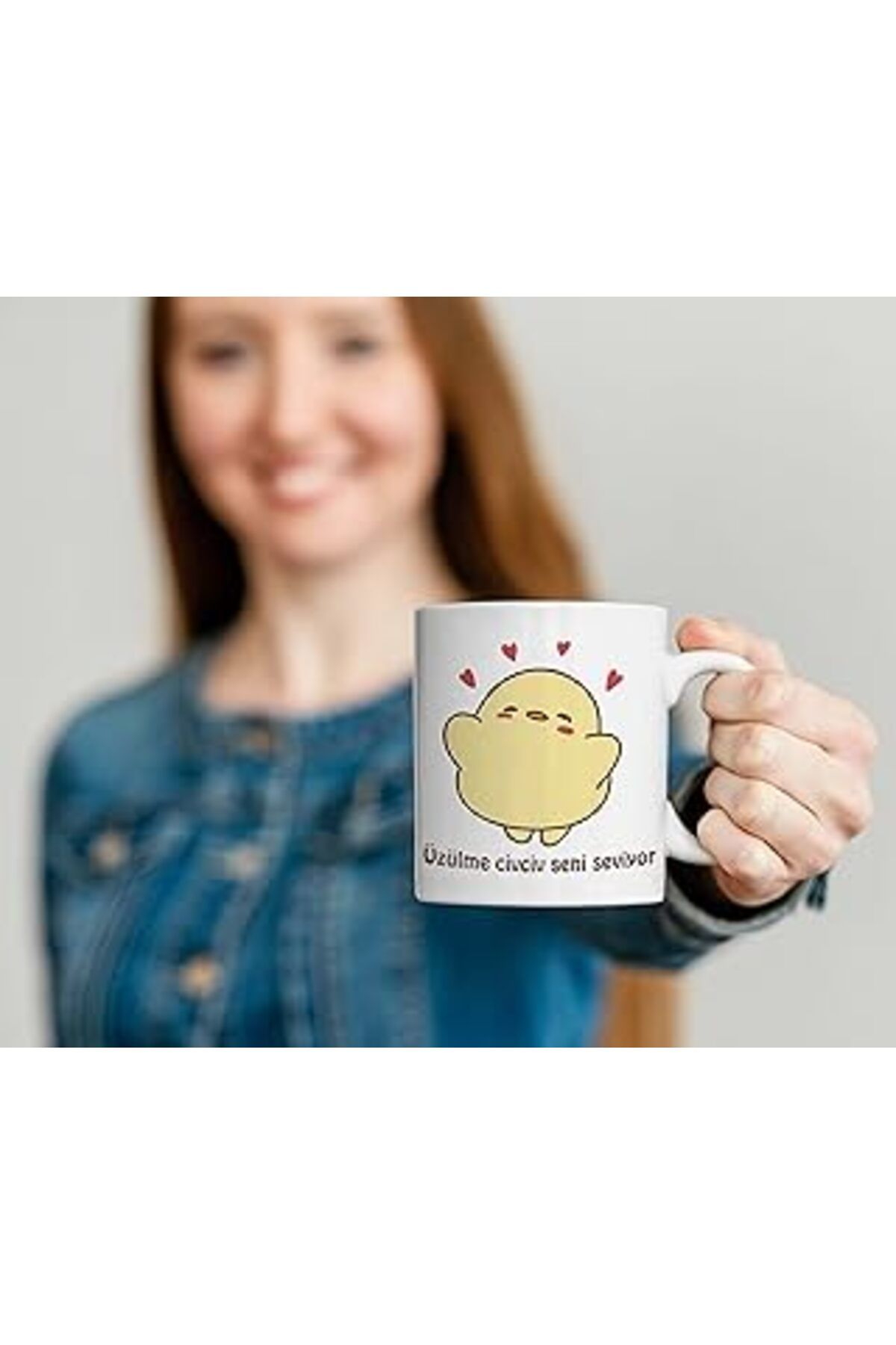 ASİTAN Rakkun Shop - Üzülme Civciv Seni Seviyor Baskılı Kupa Bardak Mug
