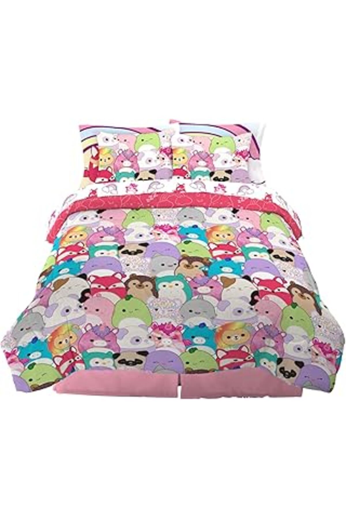 Qedii Franco Squishmallows Nevresim Takımı Süper Yumuşak Yorgan Ve Yastık Kılıfı Seti, 7 Parça Tam Boy