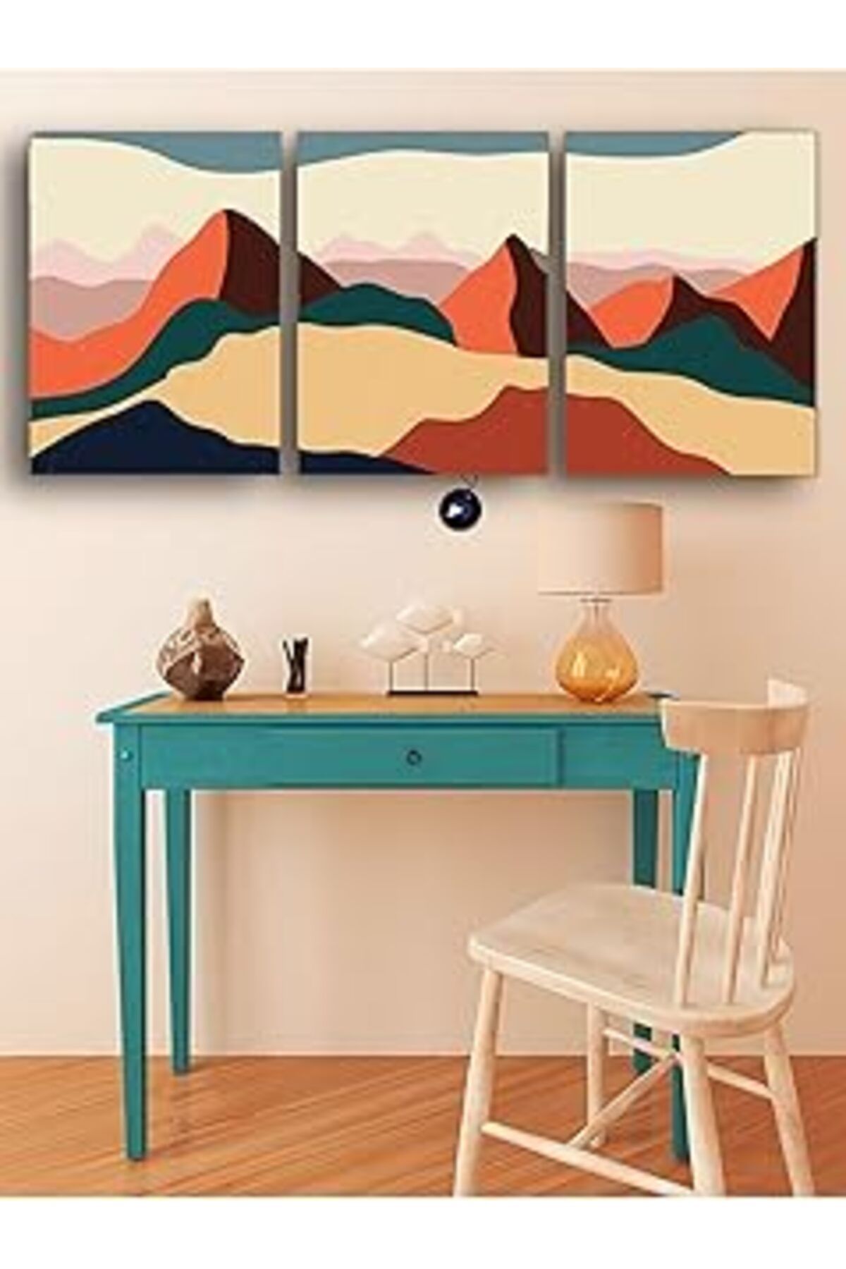 Pazarcan Postermanya (Pster21064) Panaromik Doğa Üçlü Kanvas Tablo Seti, Premium 3'Lü Canvas, 3 Parçalı Duva