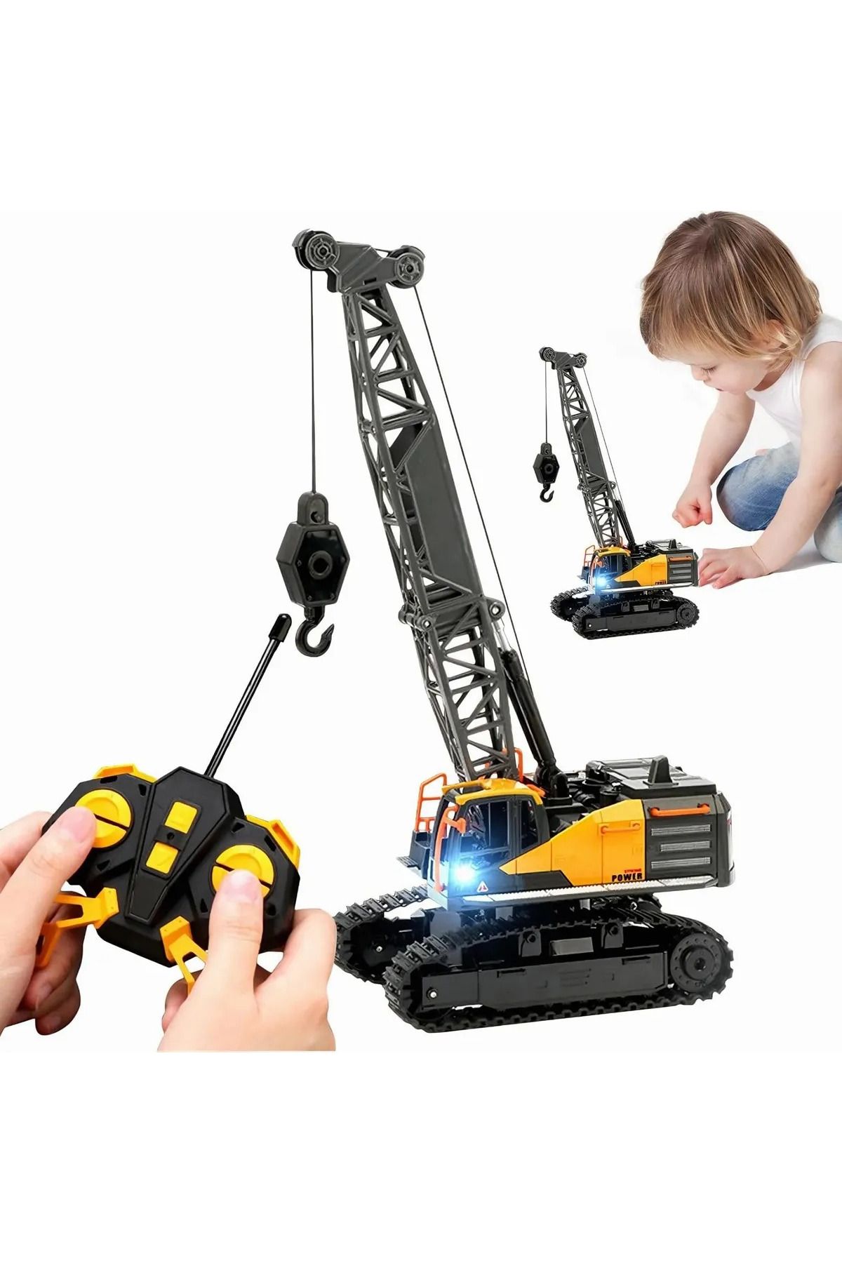Boratila Toys 1:24 40Mhz Uzaktan Kumandalı Şarjlı 6 Fonksiyon Vinç İş Makinası
