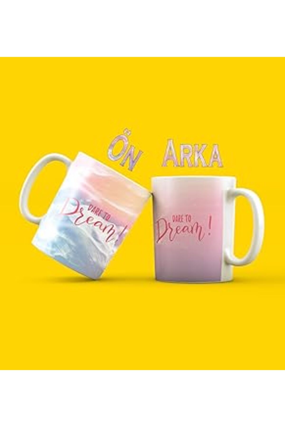 ASİTAN Giftmoda Dare To Dream Tasarımlı Kupa Bardak