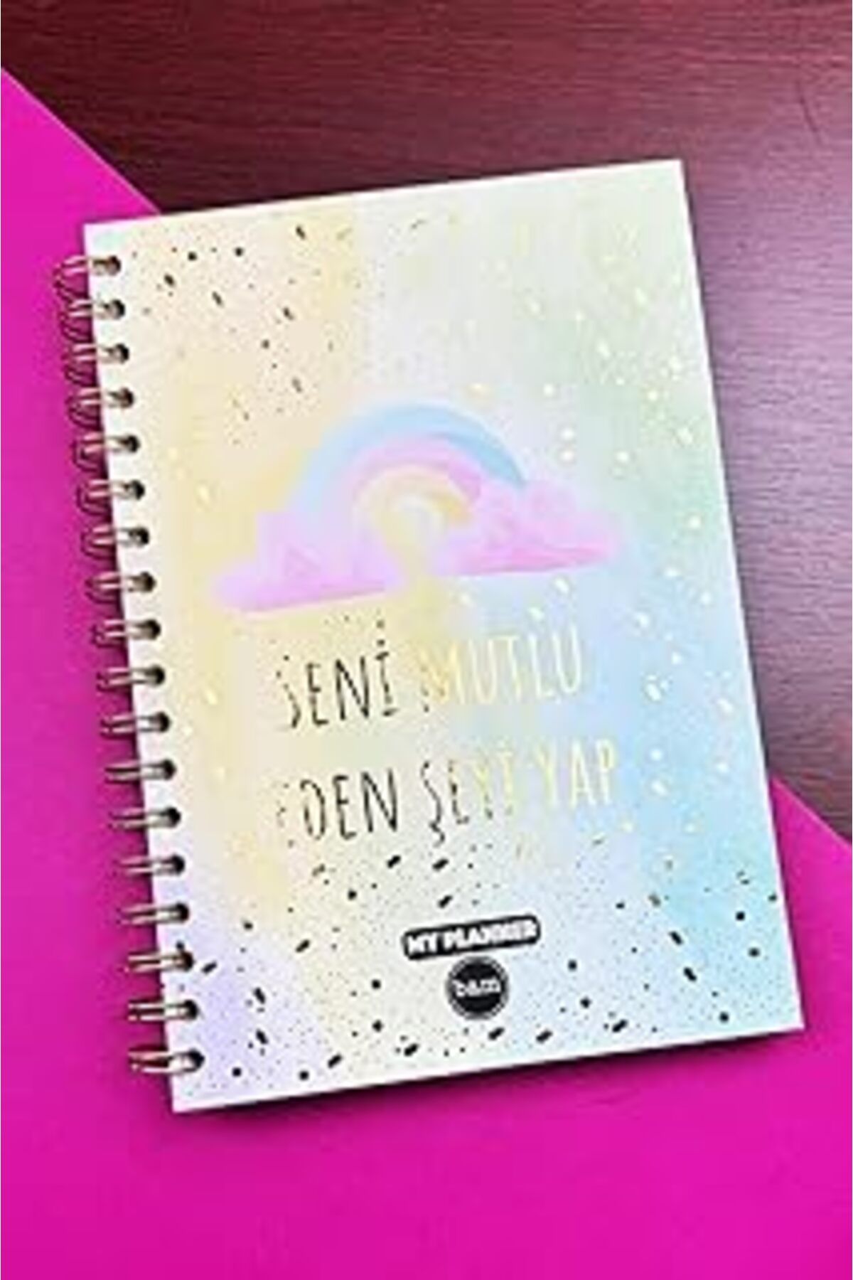 ASİTAN Tasarımlı Spiralli Sticker'Lı Tarihsiz Konuşan Ajanda Haftalık Planlayıcı (Mutlu Eden Şey)