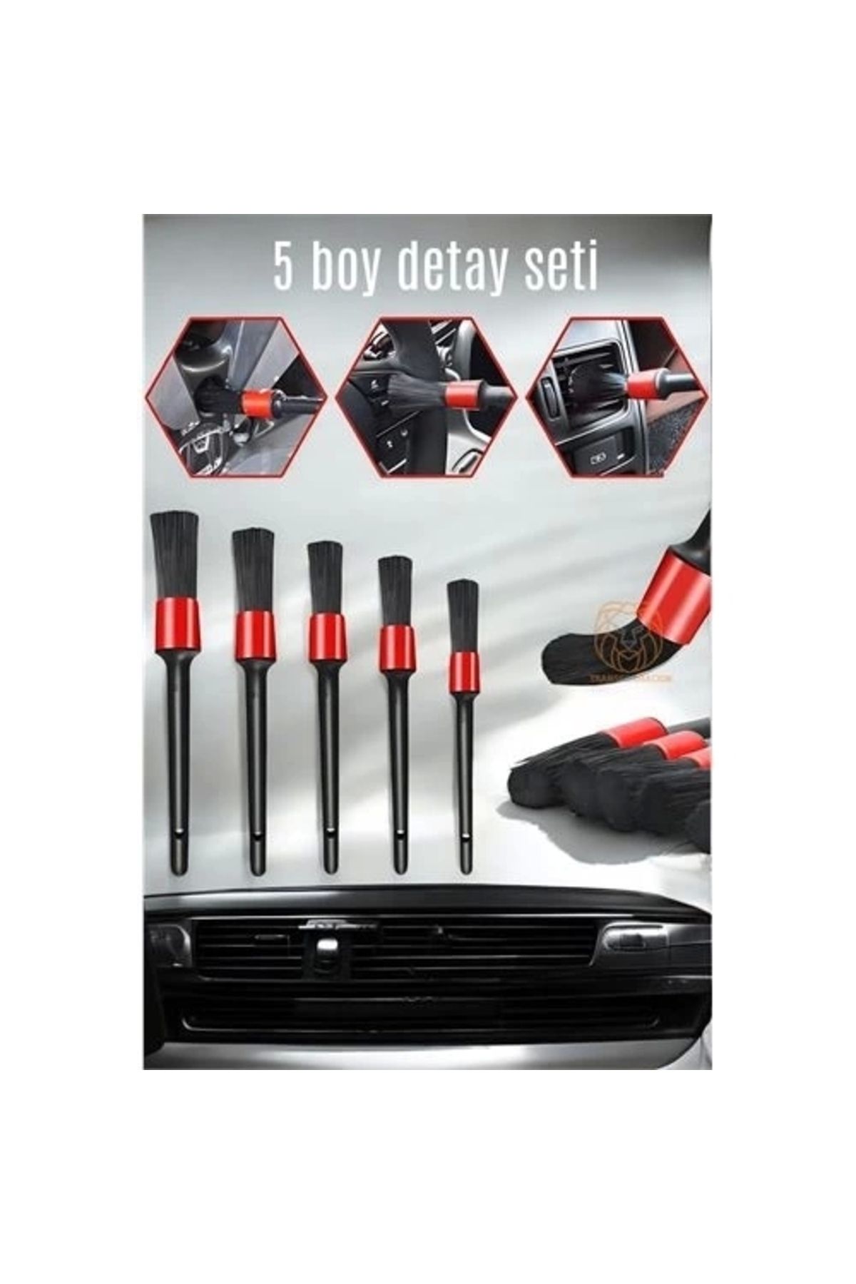 Generic 5 Boy Araç Detay Temizlik Fırça Seti Slalom Design