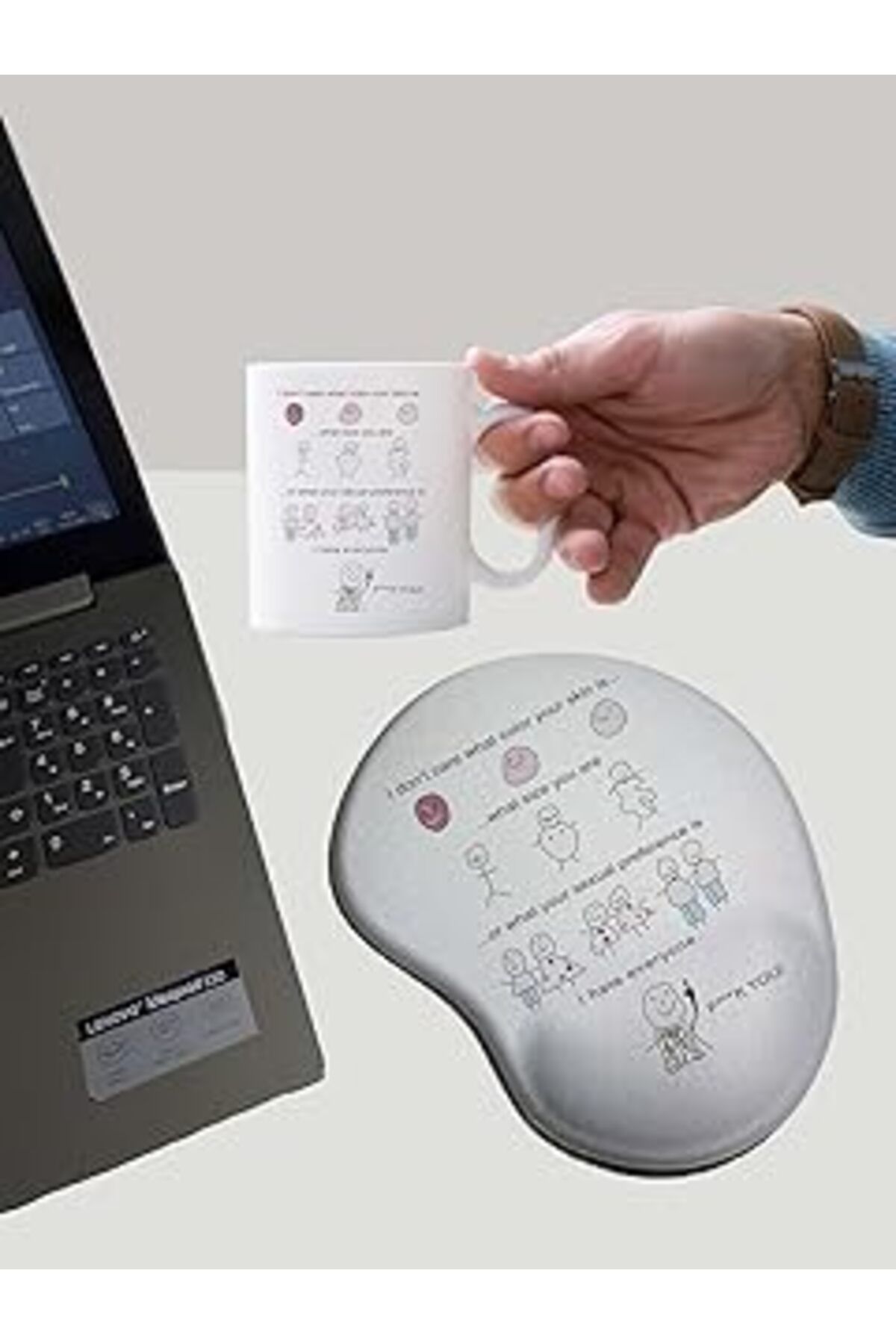 ASİTAN Rakkun Shop - Motto Baskılı Kupa Bardak Mug Bilek Destekli Mouse Pad