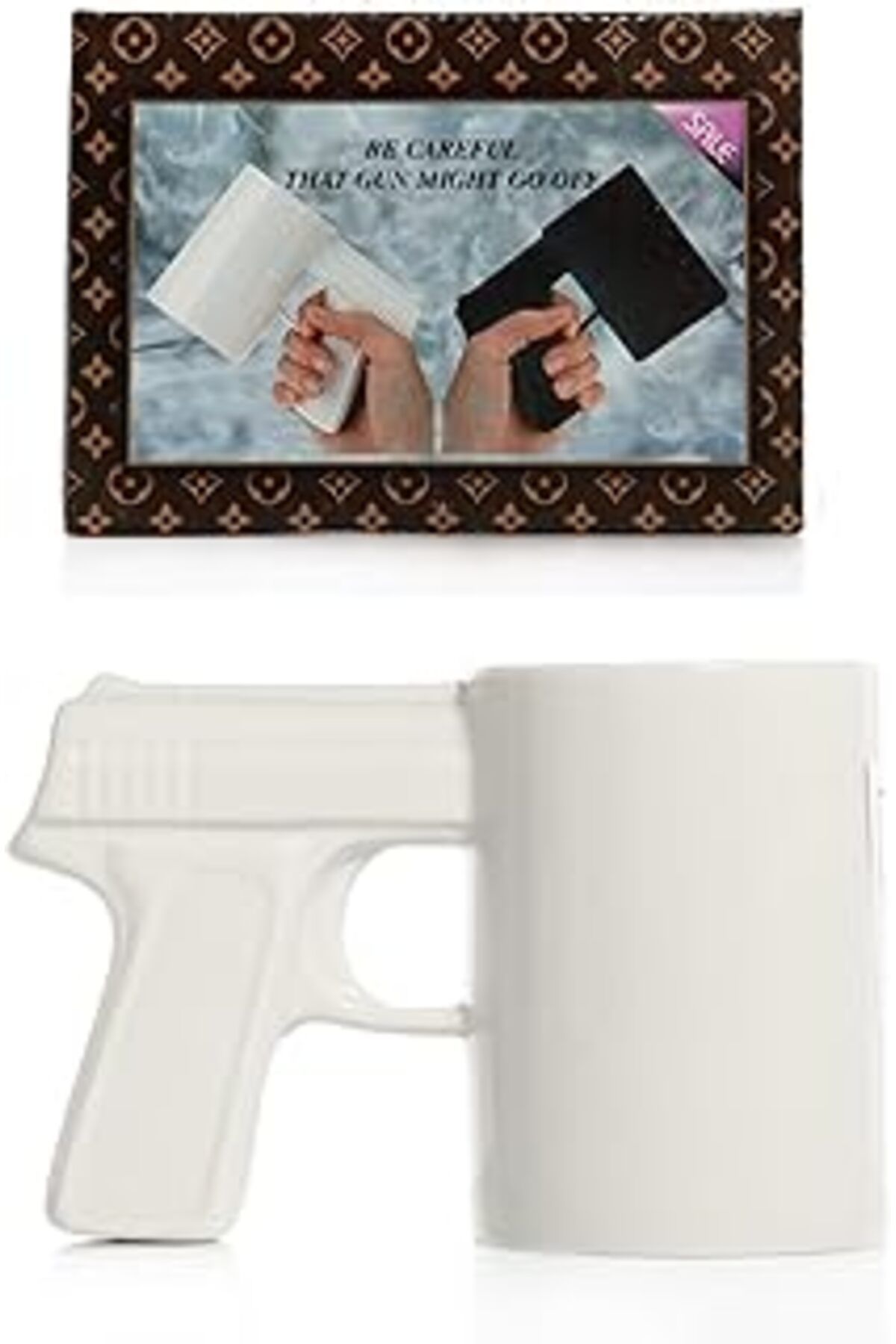 Mu Art Ahşap Kupa - Gun Mug, Beyaz