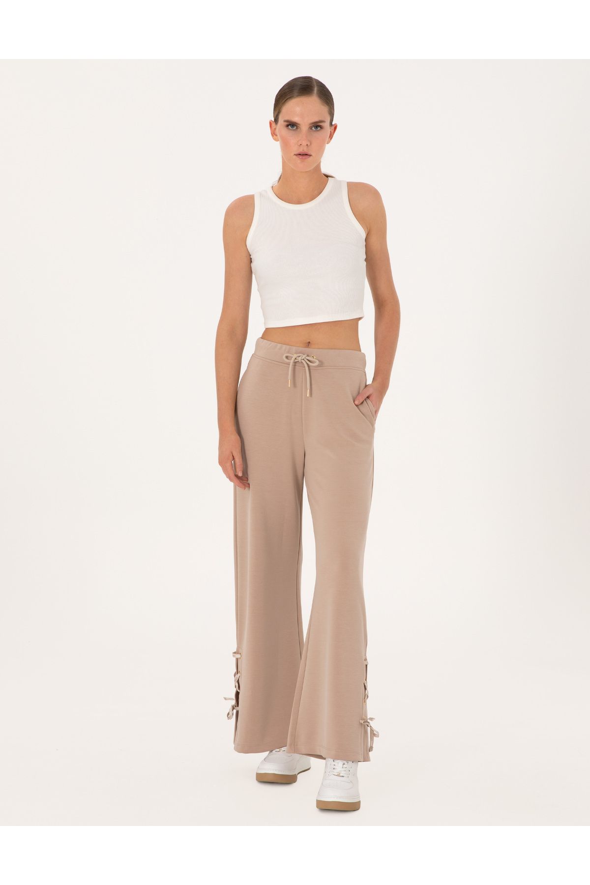 Pierre Cardin Bej Flare Fit Modal Karışımlı Eşofman Altı 50301431-VR011
