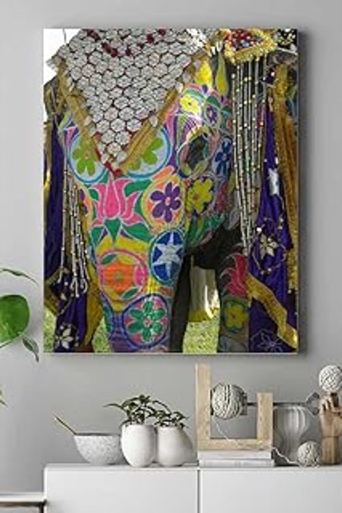 Pazarcan Postermanya (Pster16210) Hindistan Fil Manzara Kanvas Tablo 30 X 40