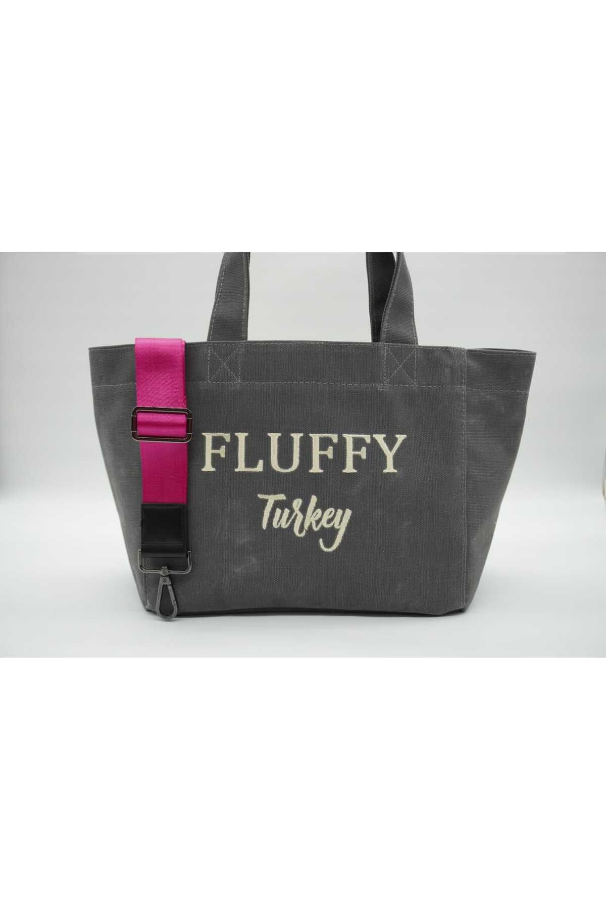 MUTE BAG Nakışlı Classic Mumlu Kanvas Kadın Omuz El Çantası + Ayarlanabilir Askı (EN:27/40 BOY:23)