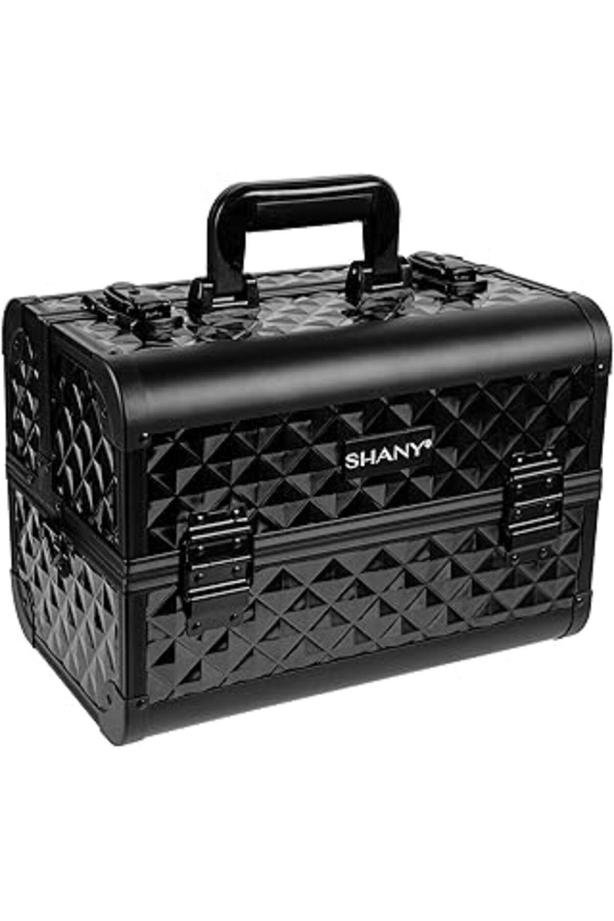Mu Art Ahşap Shany Premier Fantasy Collection Makyaj Sanatçıları Kozmetik Tren Çantası - Siyah Elmas