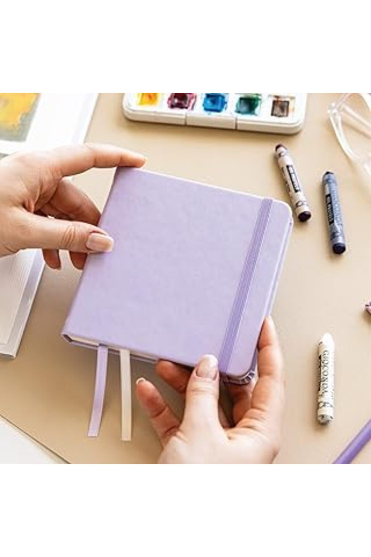 Pazarcan 12X12 Cm Sert Kapak 80 Yaprak 140 Gr. Eskiz Defteri - Sketch Book - Lila