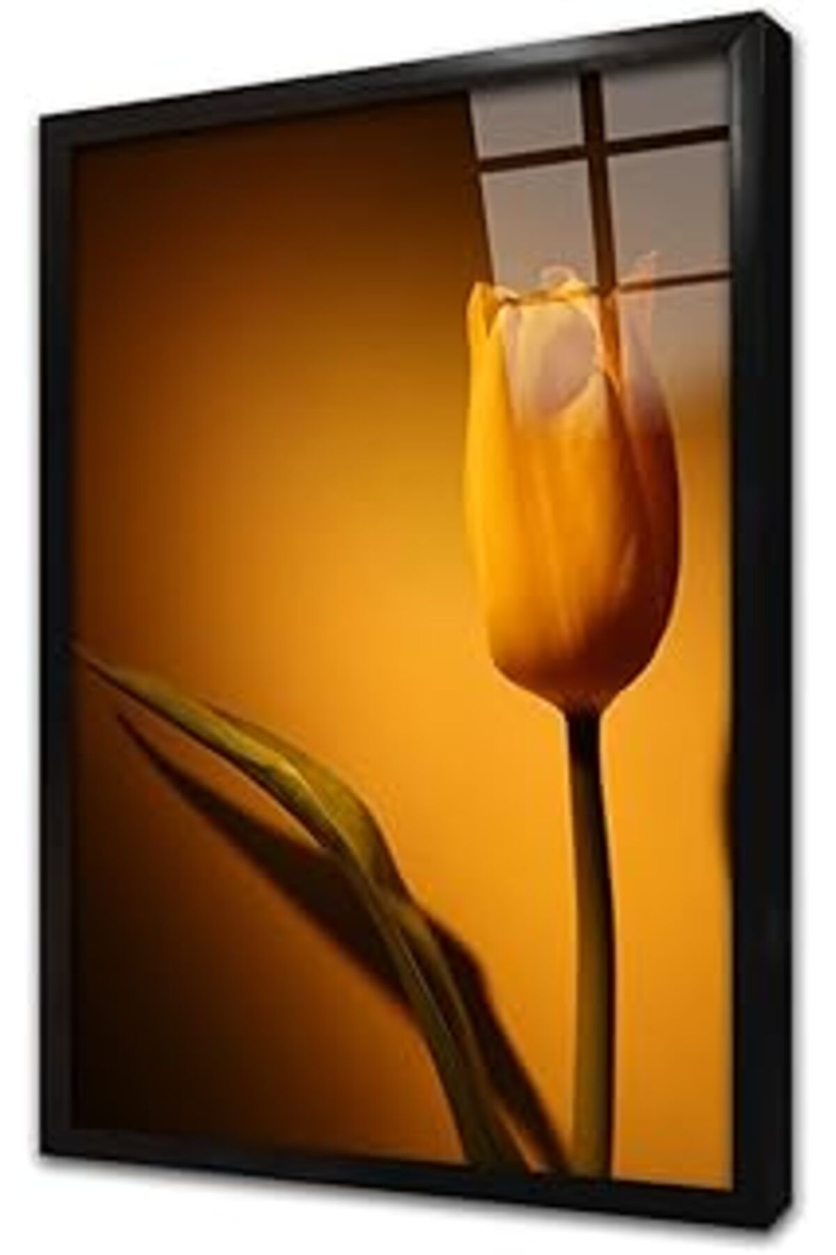 Mu Art Ahşap Sarı Lale Çerçeveli Cam Tablo 60X90 Cm Ca03398