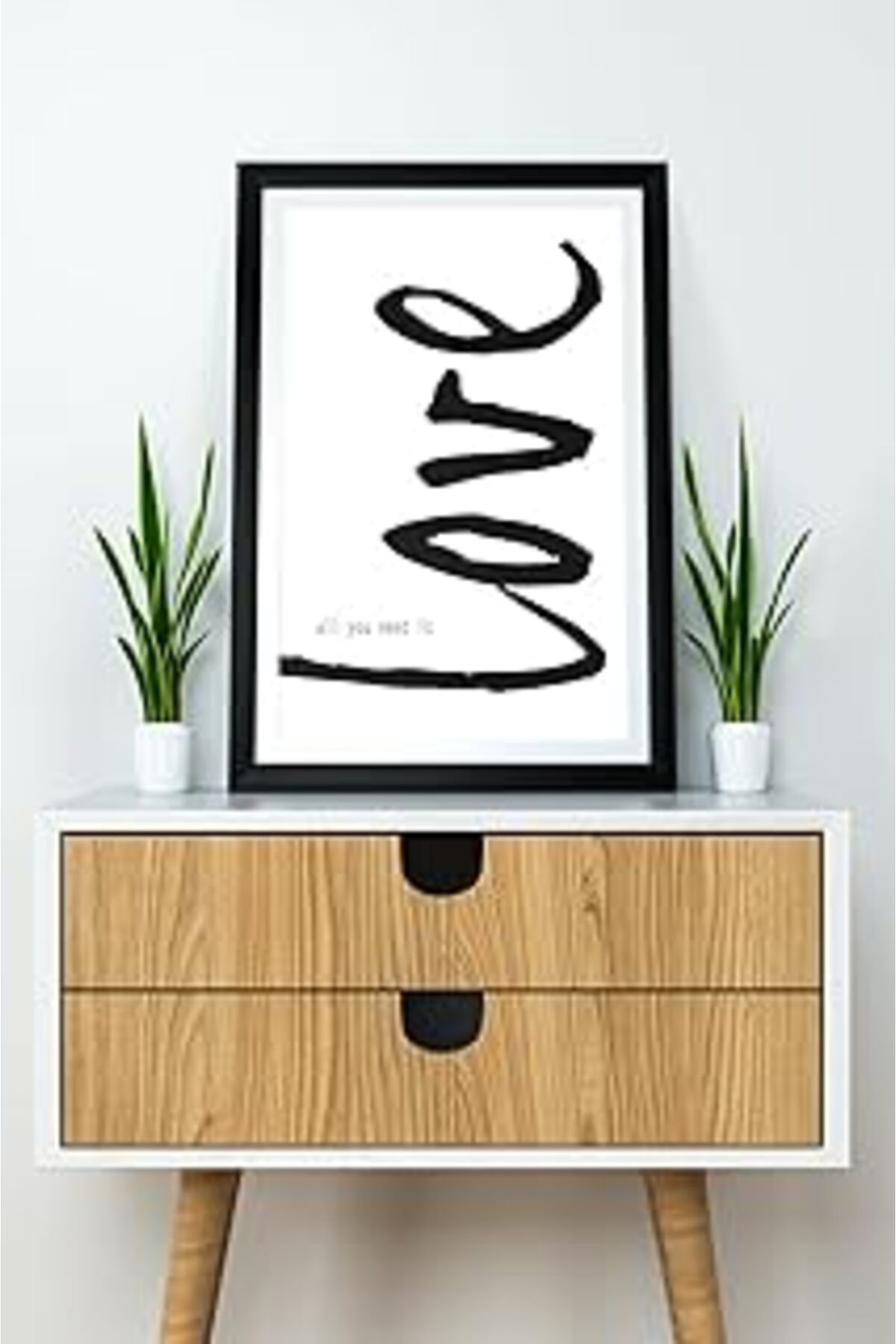 Pazarcan Artavessa Tek Parça Çerçeve Görünümlü Yazılı Mdf Tablo "Love"