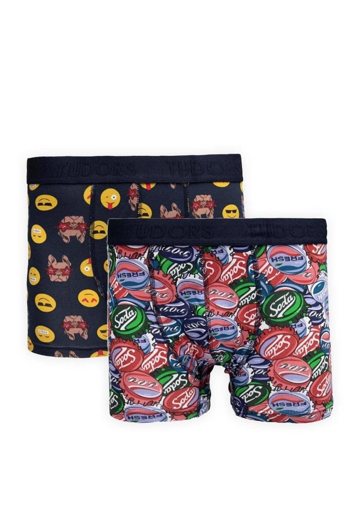 Tudors Erkek 10'lu Desenli Likralı Pamuklu Esnek Kumaş Premium Seri Boxer görsel 4