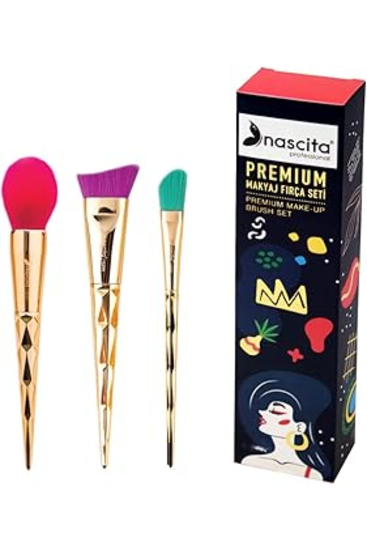 Mu Art Ahşap Stiletto Serisi Makyaj Fırça Seti