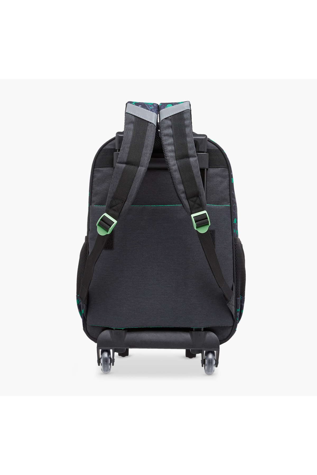 Lifestyle-Alien Print 17-inch Trolley Backpack with Retractable Handle and Zip Closure - 32x15x43 cms 4