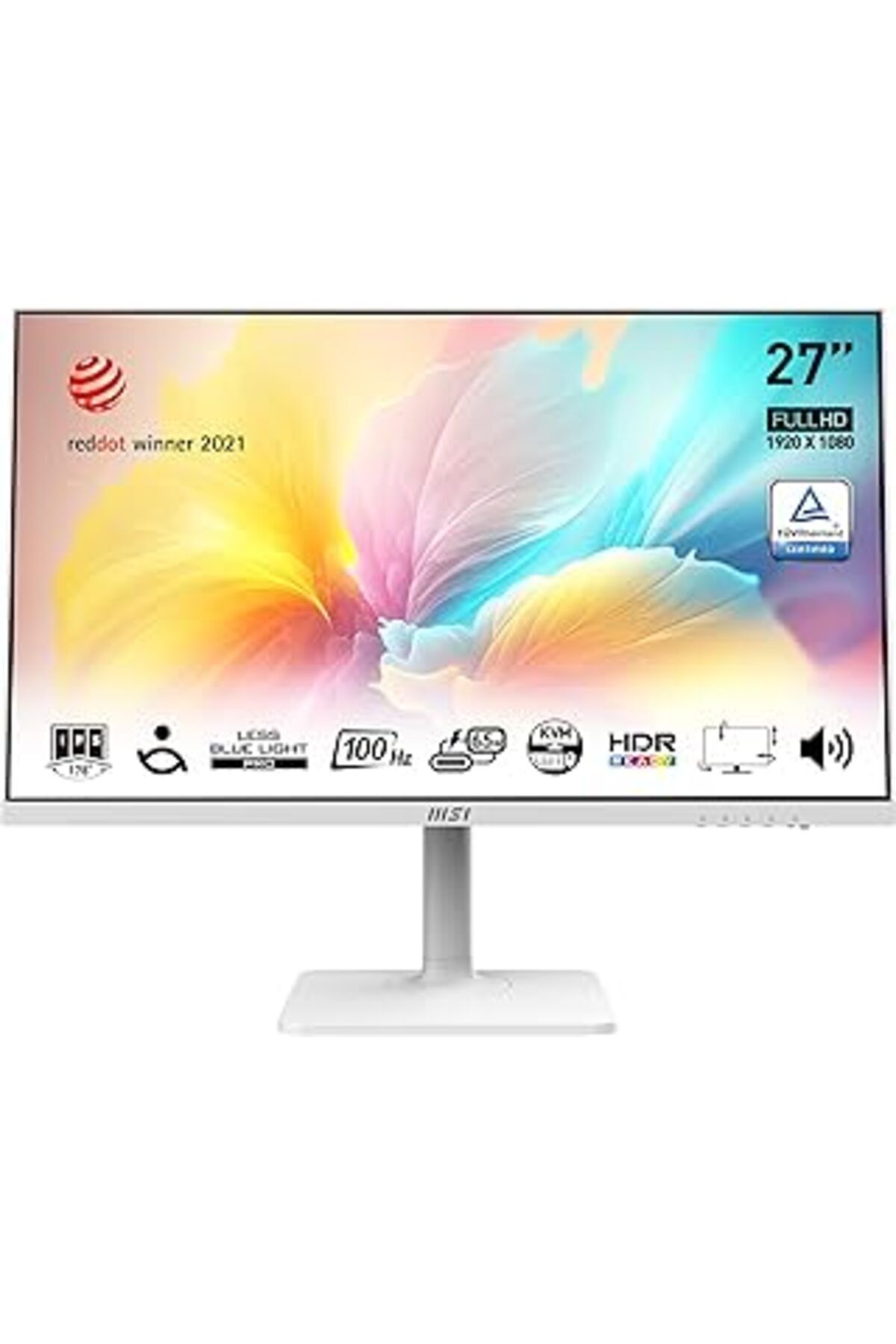 NETWORK ART Msi 27" Modern Md272Xpw Kurumsal Monitör, Flat, Fhd, Ips 100Hz 1Ms Type-C Anti-Glare, Beyaz