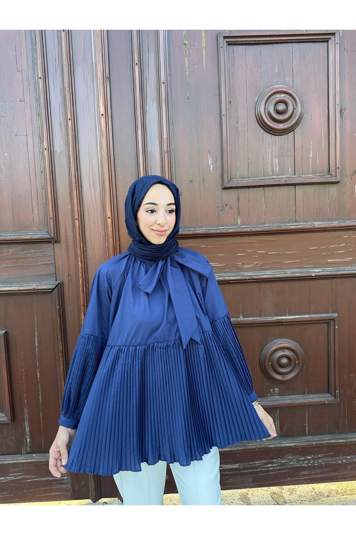 MODA Kraş detaylı bağlamalı gömlek
