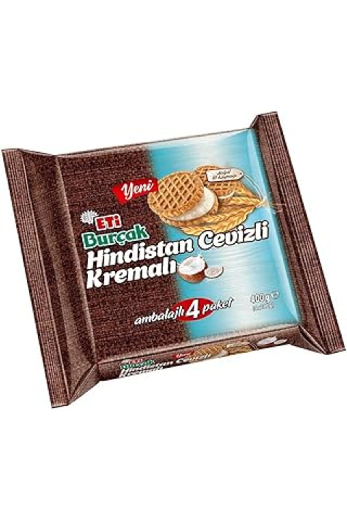 Pazarcan Eti Burçak Hindistan Cevizli Kremalı Bisküvi 4 X 100 G