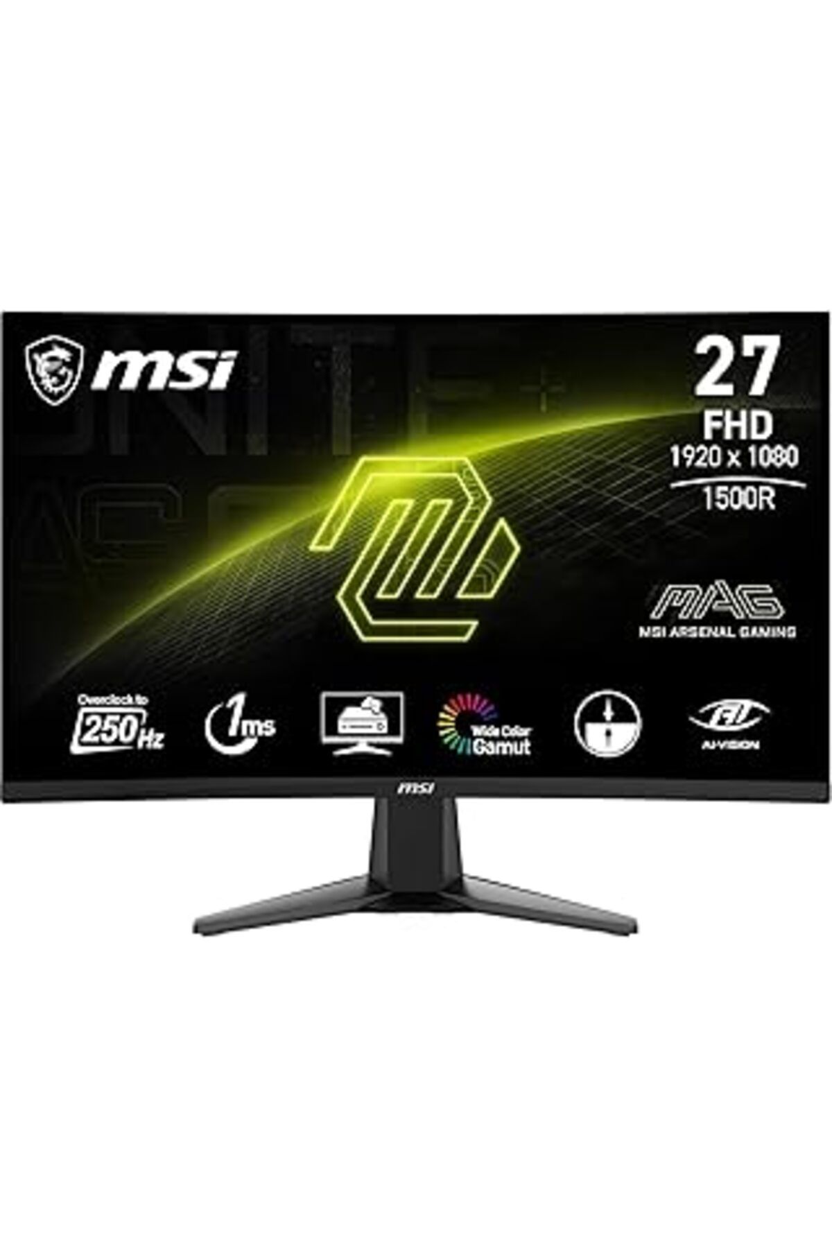 NETWORK ART Msi 27" Mag 27C6X Gaming Monitör Fhd, 16:9, Curve 1500R, Va, 250Hz(Oc), 1Ms, Adaptive-Sync