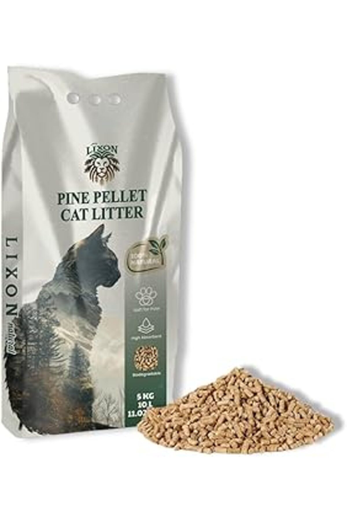 Mu Art Ahşap Lixon Natural Doğal Çam Peleti Kedi Kumu 5 Kg (10L) Yavru/Yetişkin Kediler Ve Kemirgen Hayvanlar Iç