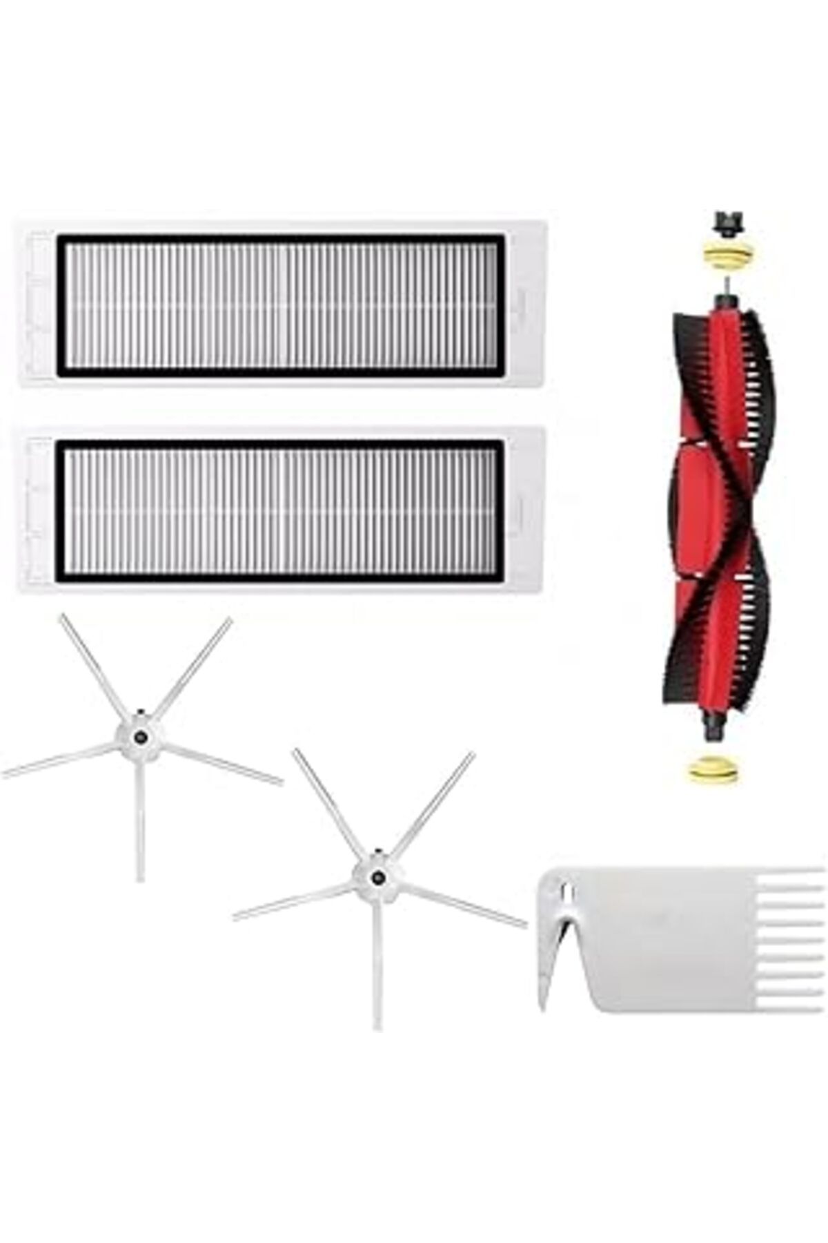 Pazarcan Ibrush 5 Parça Roborock S5 Max Basic Set, Roborock S5 Max S50 S6 S6 Maxv S6 Pure Ile Uyumlu Basic 5