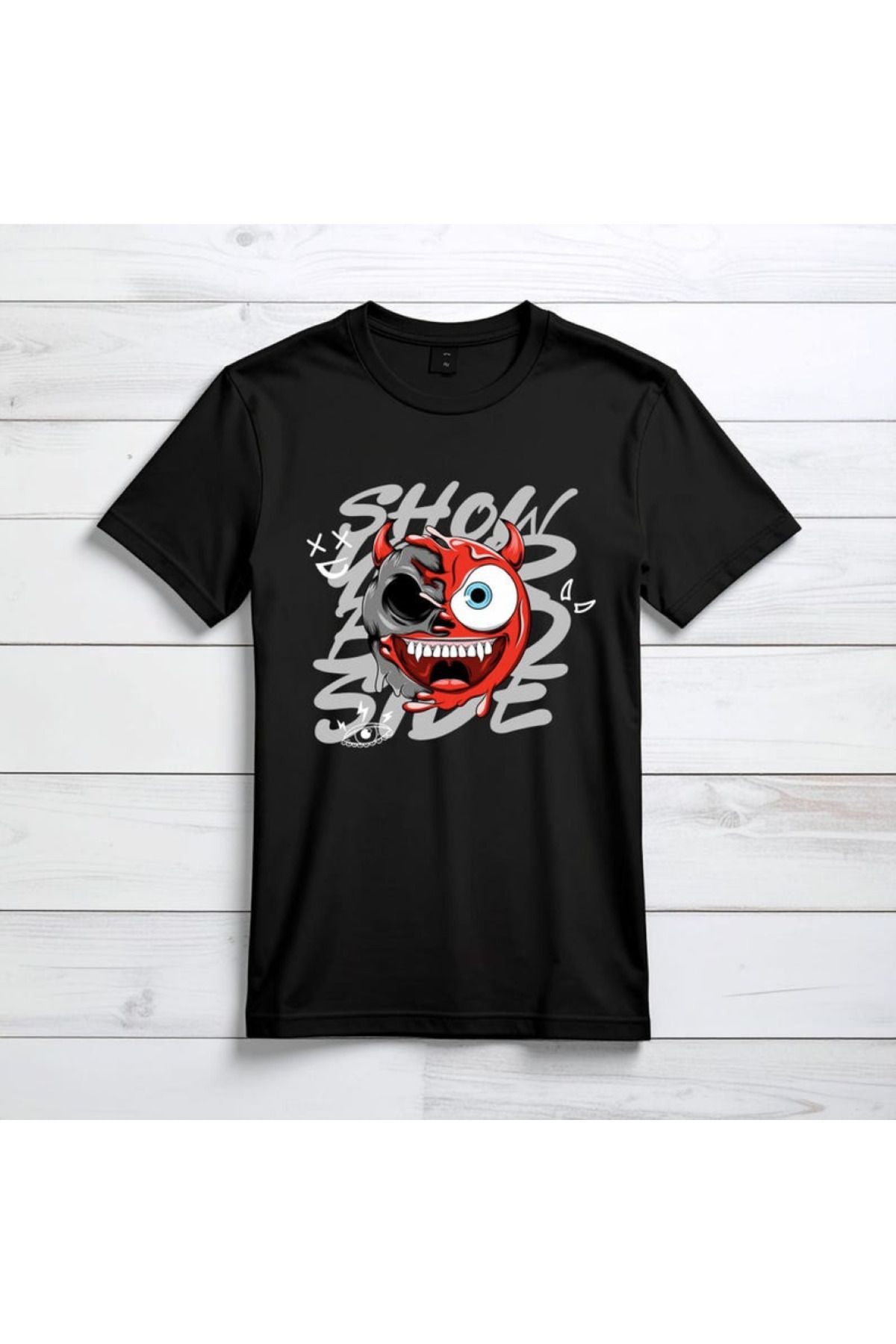 aynewmoda Emoji Tişört, Komik tasarımlara sahip Unisex Tişört,