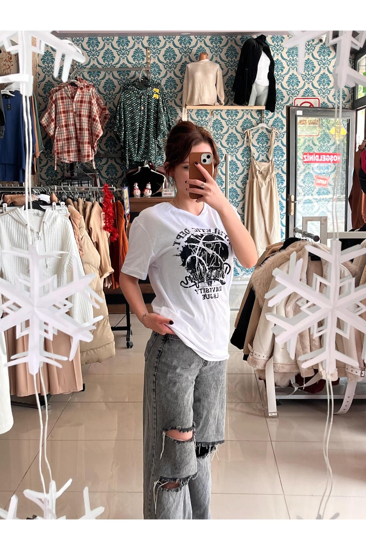 Sublime Butik Unisex Baskılı Beyaz Regular T-Shirt