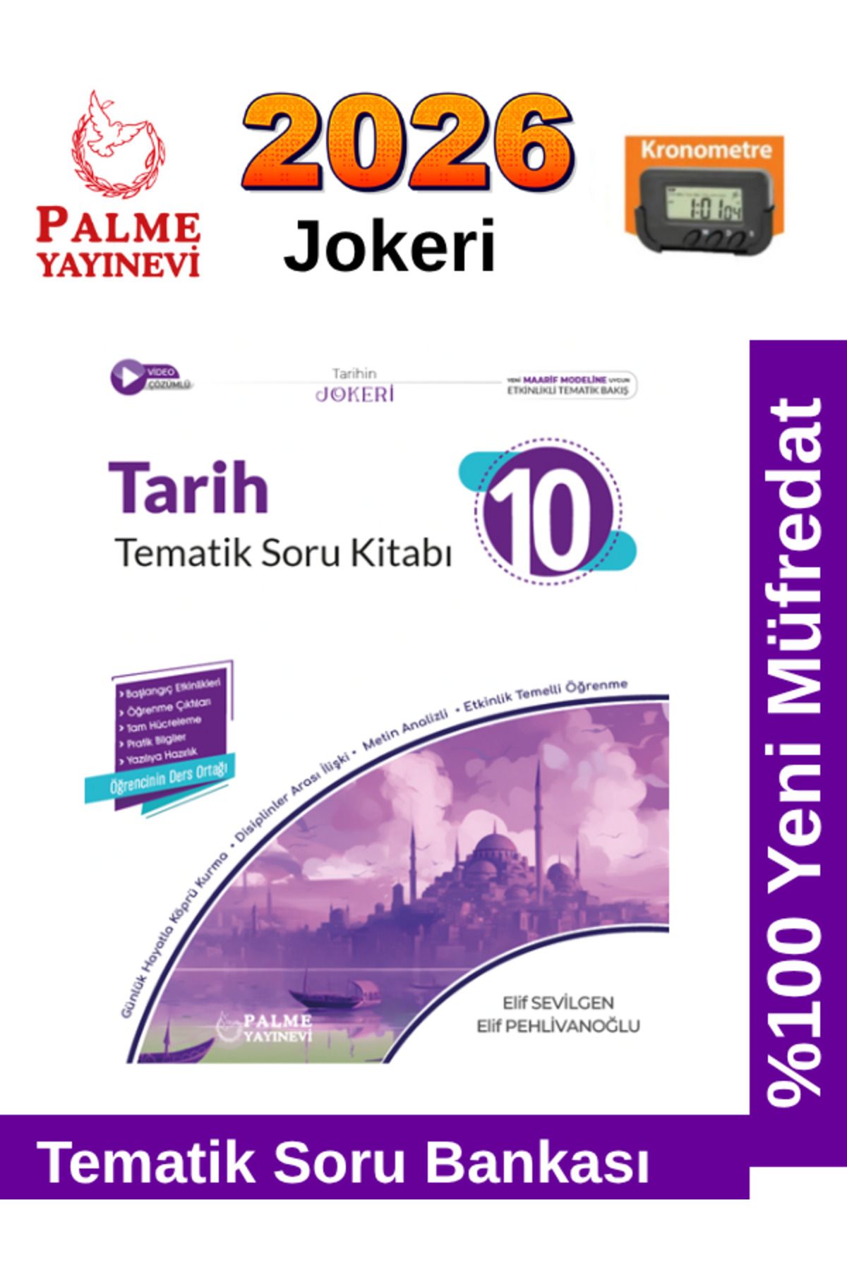Palme Yayınevi 2026 10.Sınıf Tarih Jokeri Tematik %100 Yeni Müfredat Soru Bankası+Kronometre