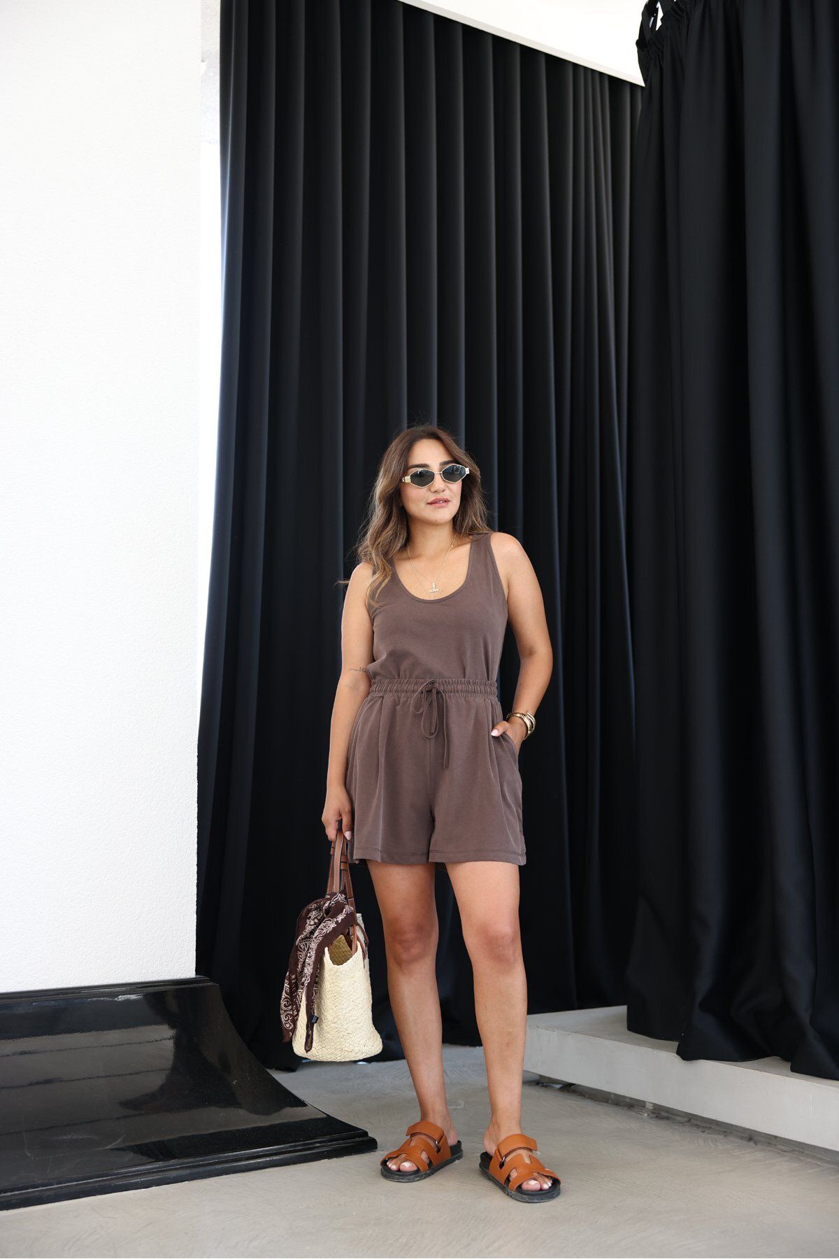 Özge Özgenç %100 Modal Bluz Şort Takım