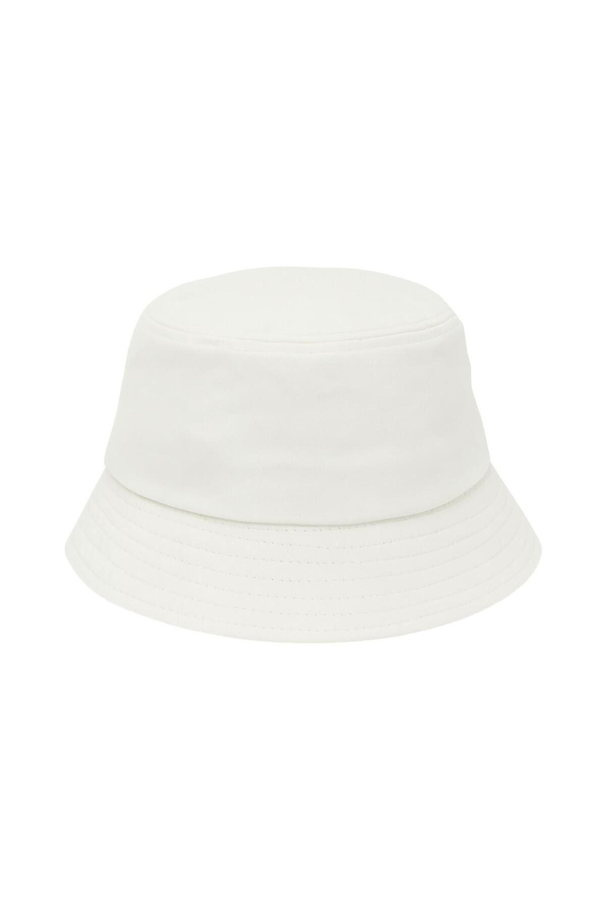 PERLOTUS Unisex Beyaz Kova Bucket Şapka Pamuk Kumaş Güneş Koruyucu Günlük Şapka