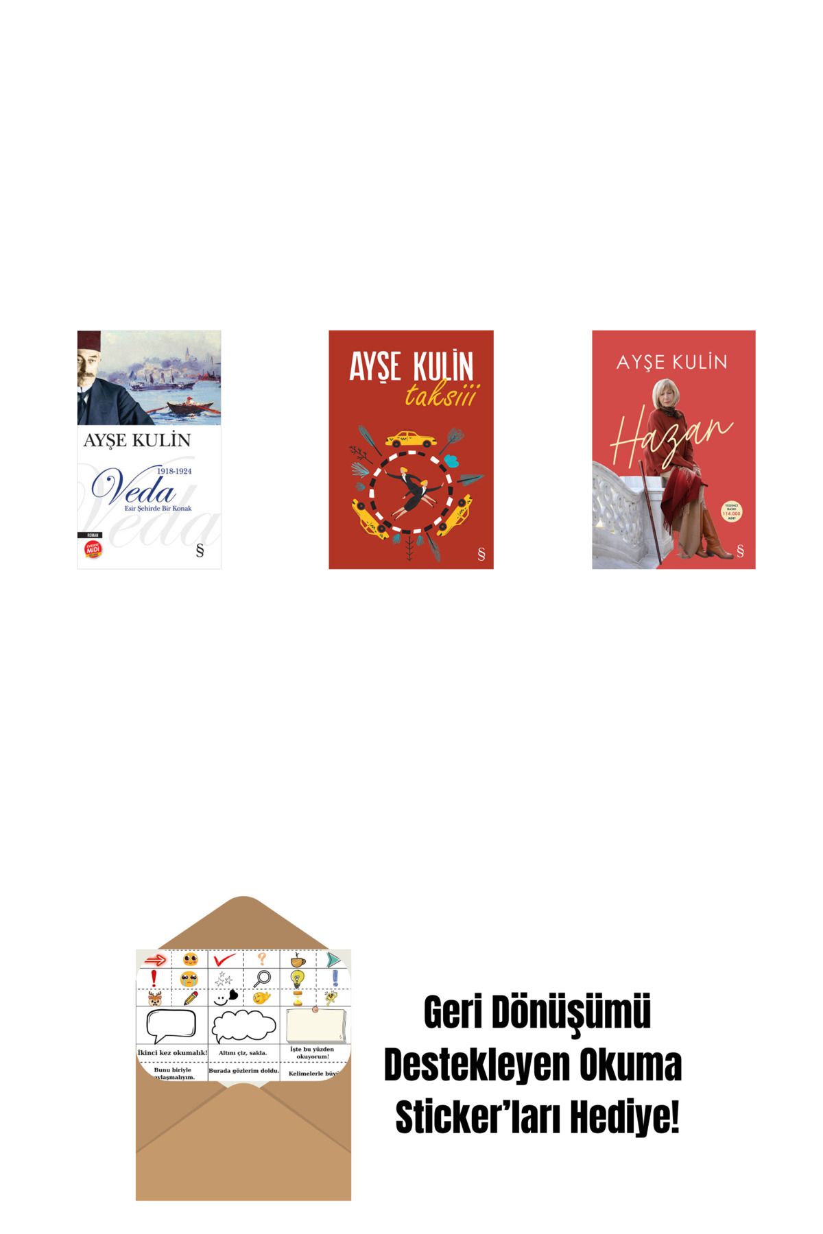Everest Yayınları Veda (Midi Boy) + Taksiii + Hazan + Okuma Sticker'ları