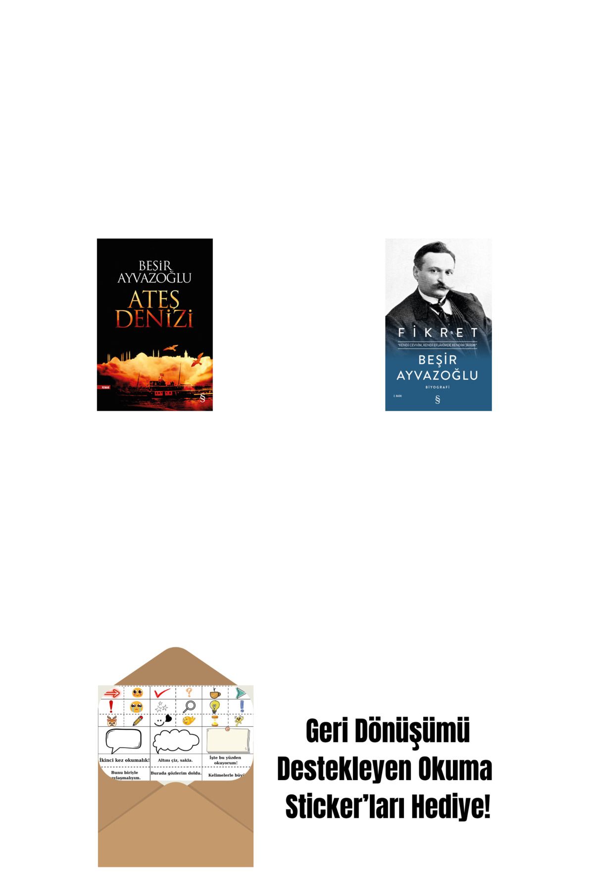 Everest Yayınları Ateş Denizi + Fikret (Ciltli) + Okuma Sticker'ları