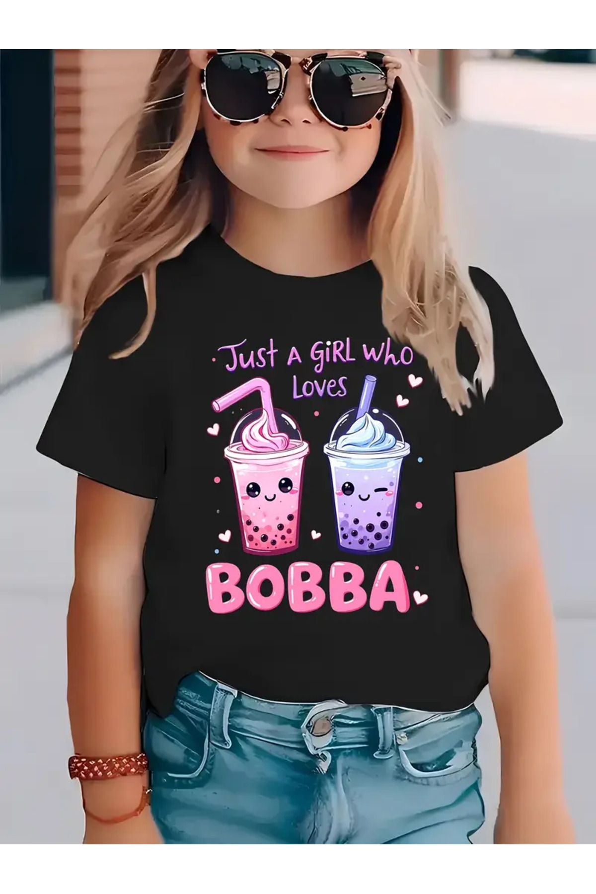aynewmoda Grafik baskılı, kısa kollu, yuvarlak yakalı tişört
