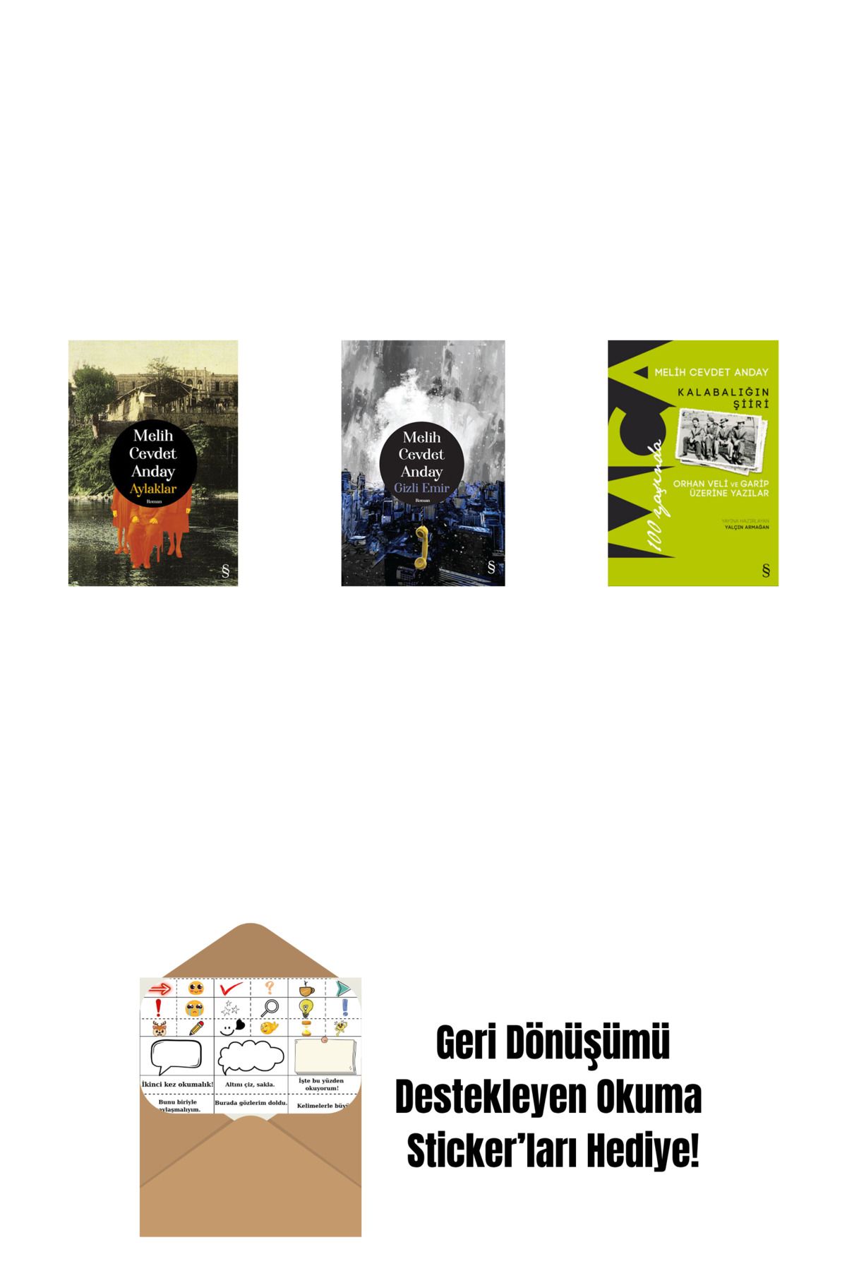 Everest Yayınları Aylaklar (Ciltli) + Gizli Emir (Ciltli) + Kalabalığın Şiiri + Okuma Sticker'ları