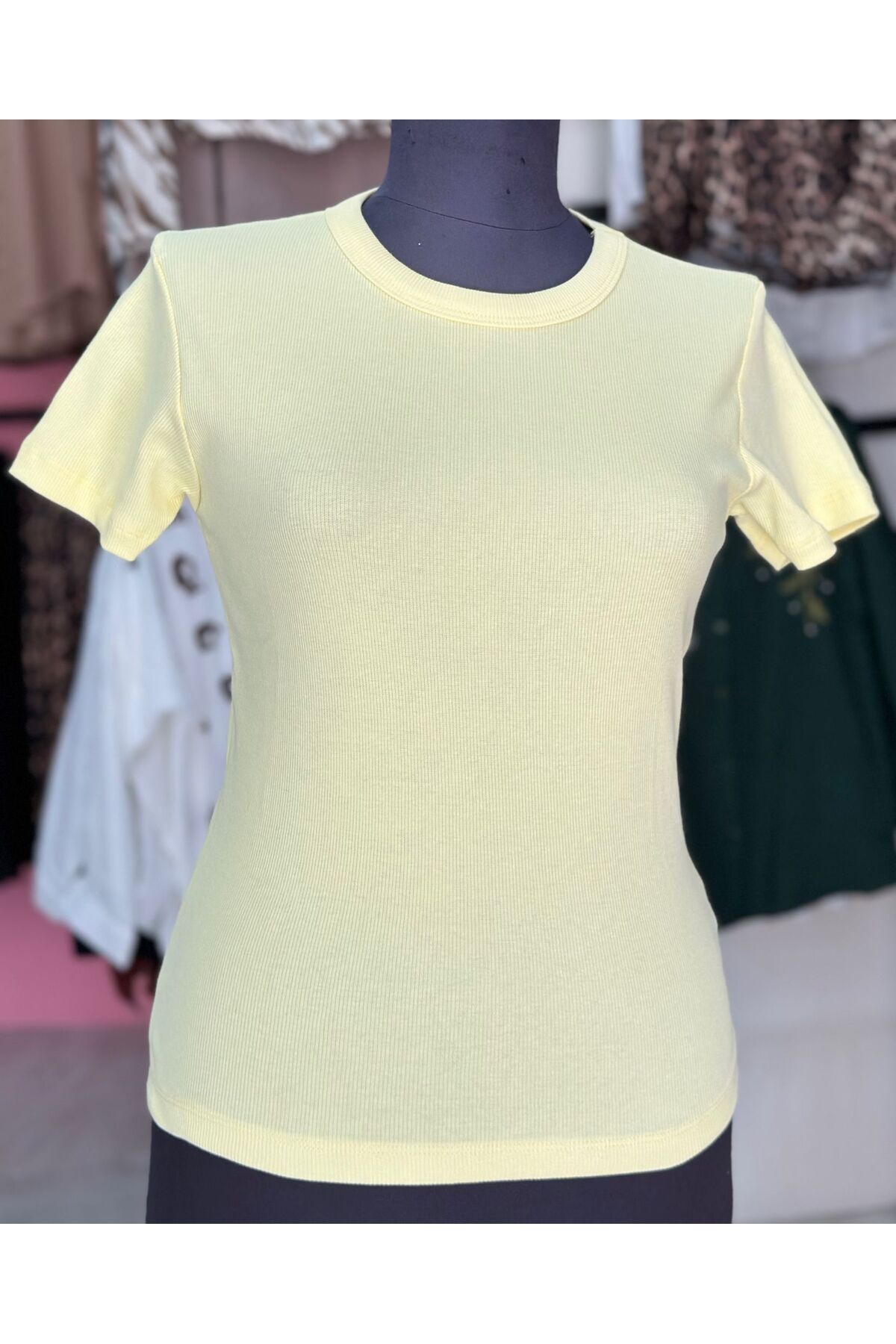 Butik fitilli tshirt
