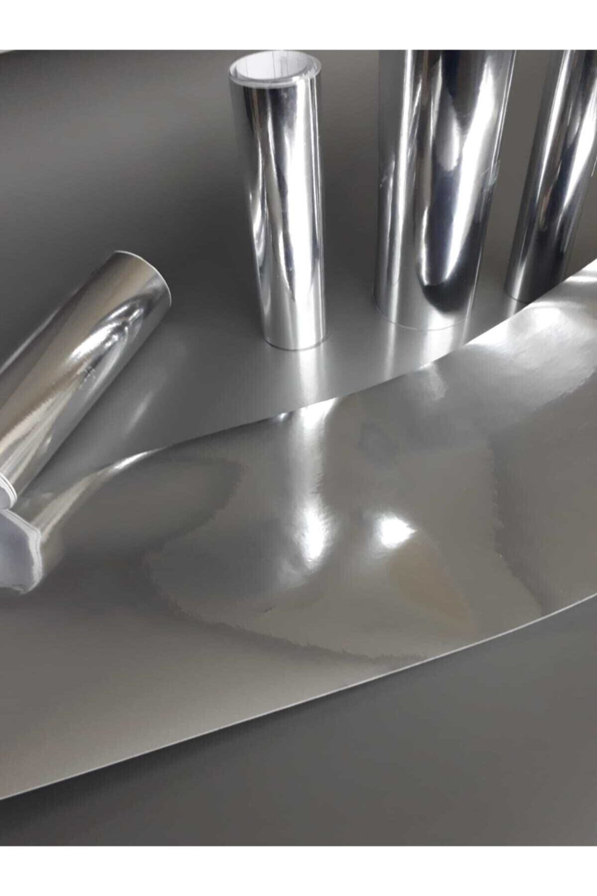 Home Krom Gümüş Varak (20 CM 1 METRE) Kendinden Yapışkanlı Folyo