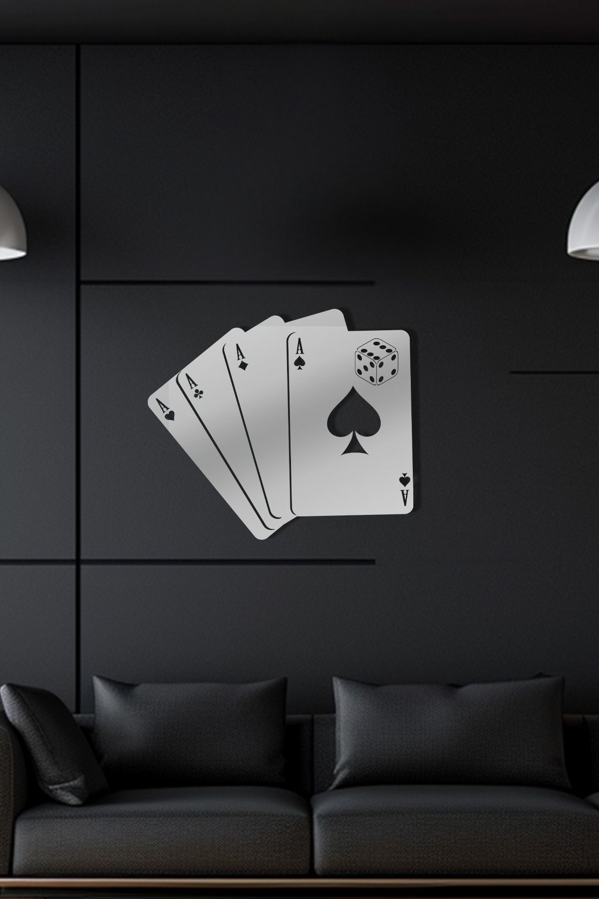 cncrafft Poker Kartları Metal Tablo – Modern Duvar Dekoru