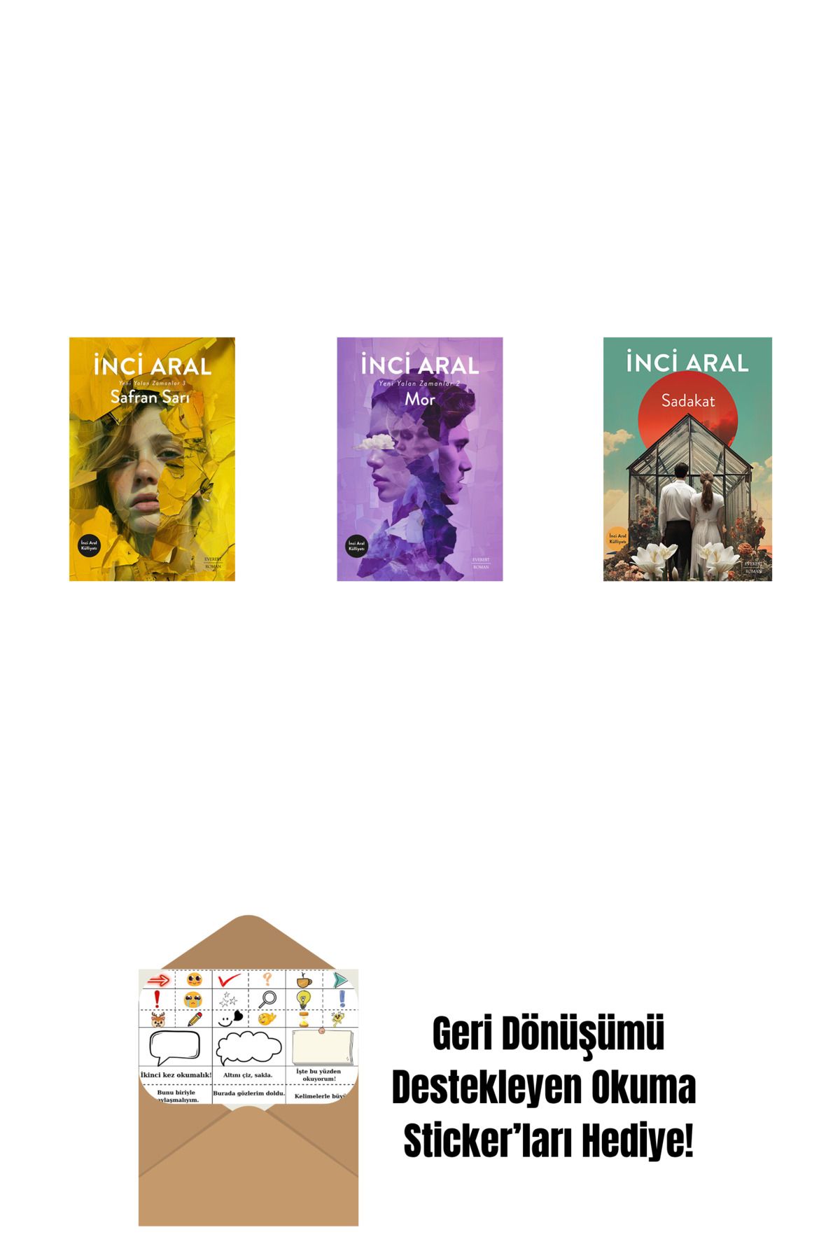Everest Yayınları Safran Sarı + Mor + Sadakat + Okuma Sticker'ları