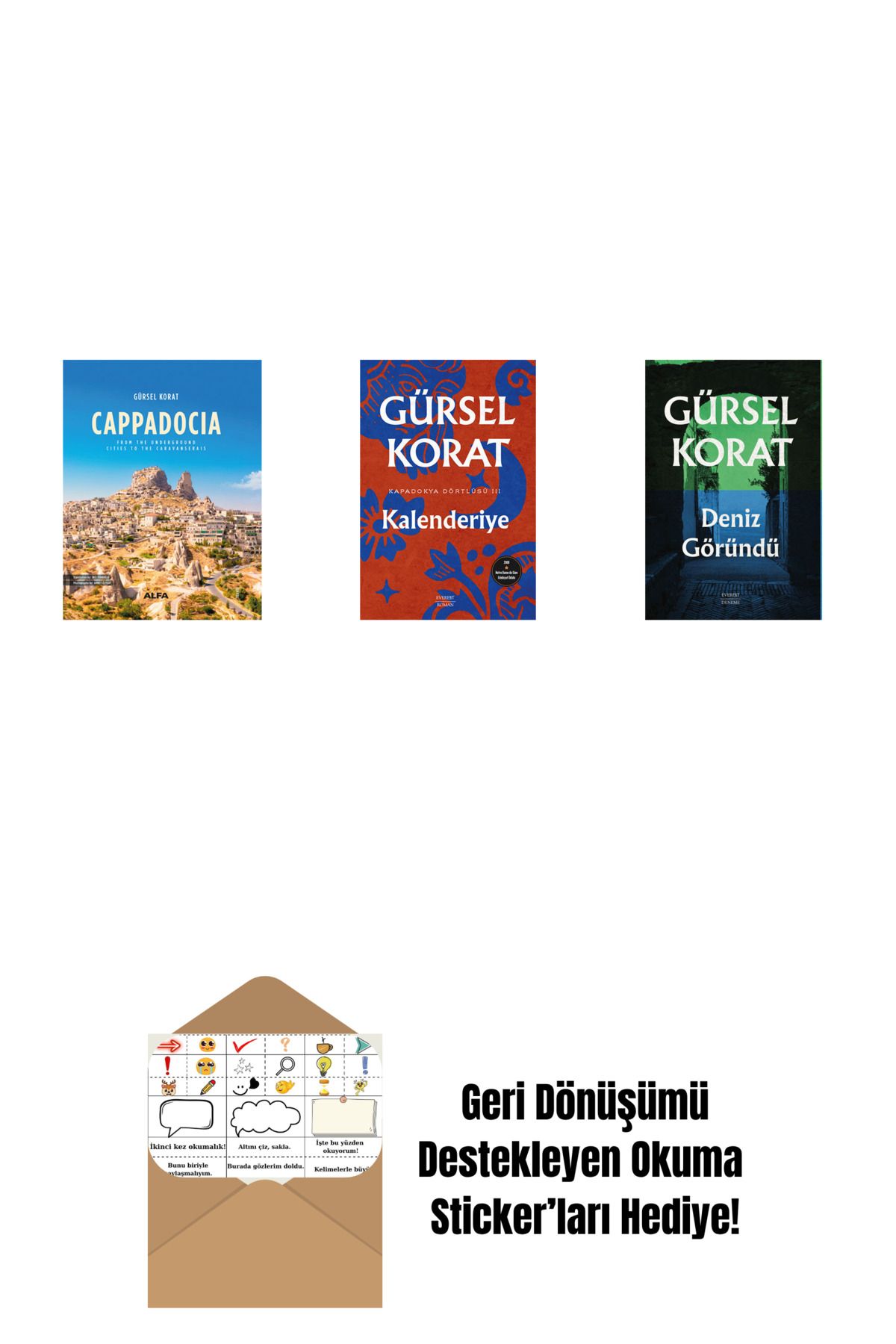 Everest Yayınları Cappadocia (Ciltli) + Kalenderiye + Deniz Göründü + Okuma Sticker'ları
