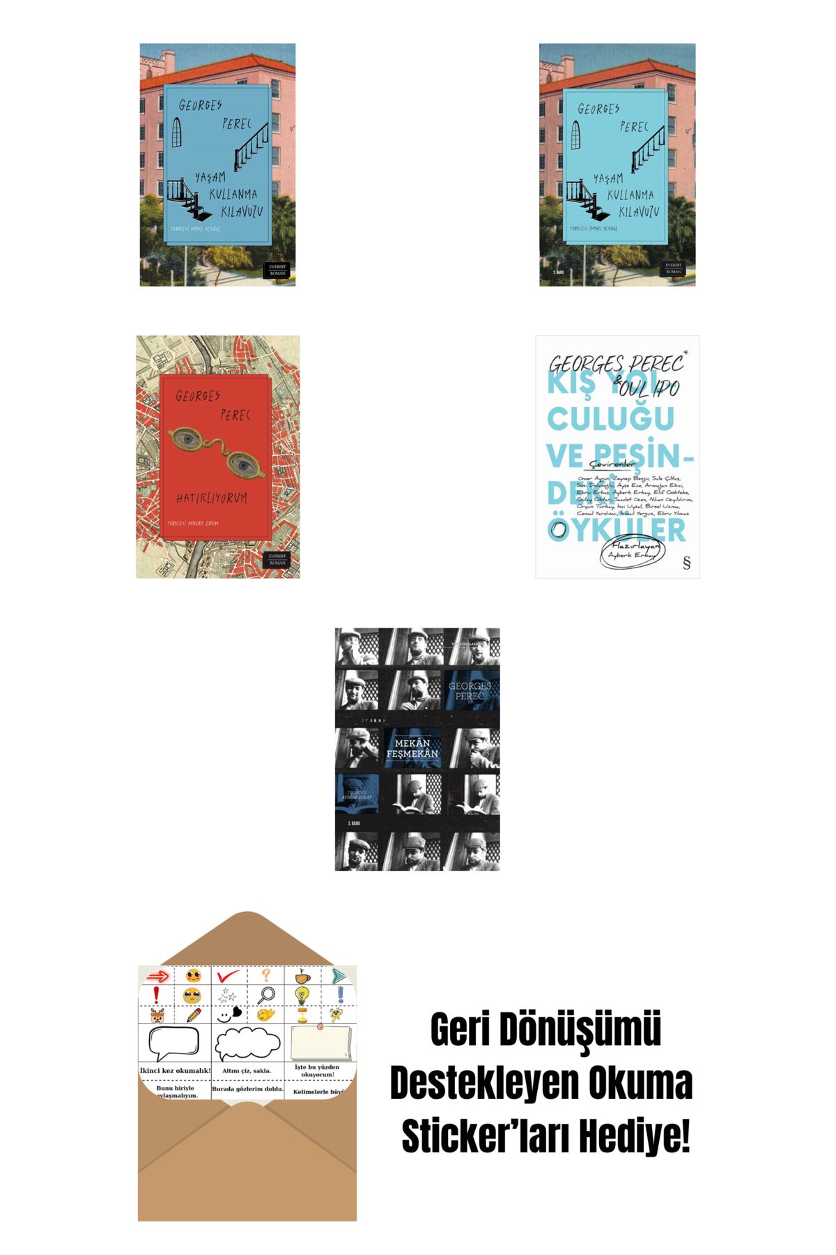 Everest Yayınları Georges Perec 5 Kitap Set + Okuma Sticker'ları