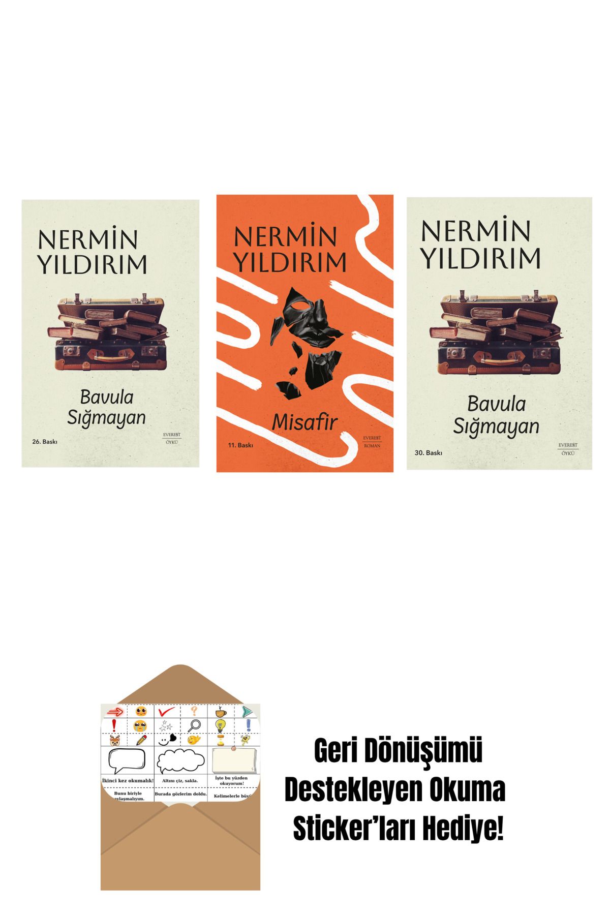 Everest Yayınları Bavula Sığmayan (Ciltli) + Misafir (Ciltli) + Bavula Sığmayan + Okuma Sticker'ları