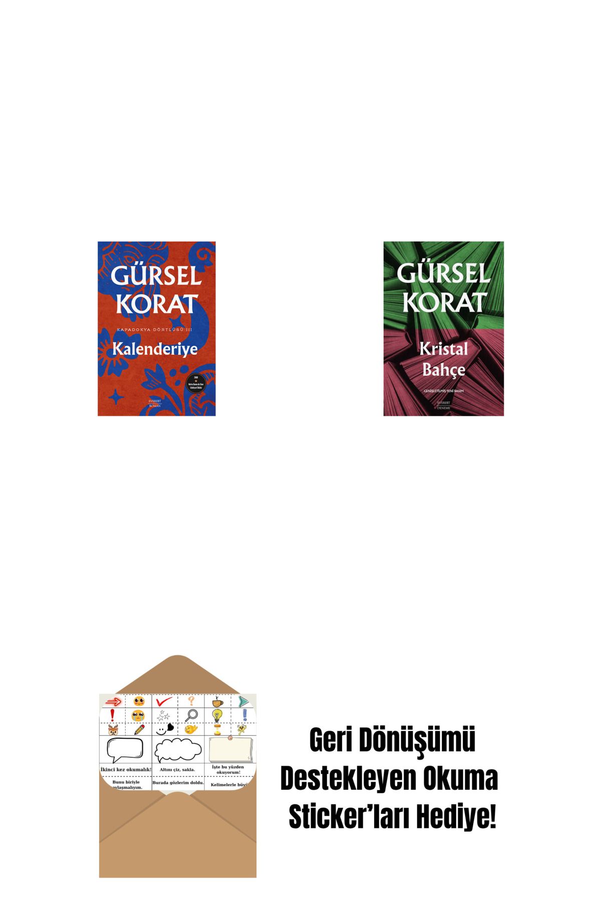 Everest Yayınları Kalenderiye + Kristal Bahçe + Okuma Sticker'ları